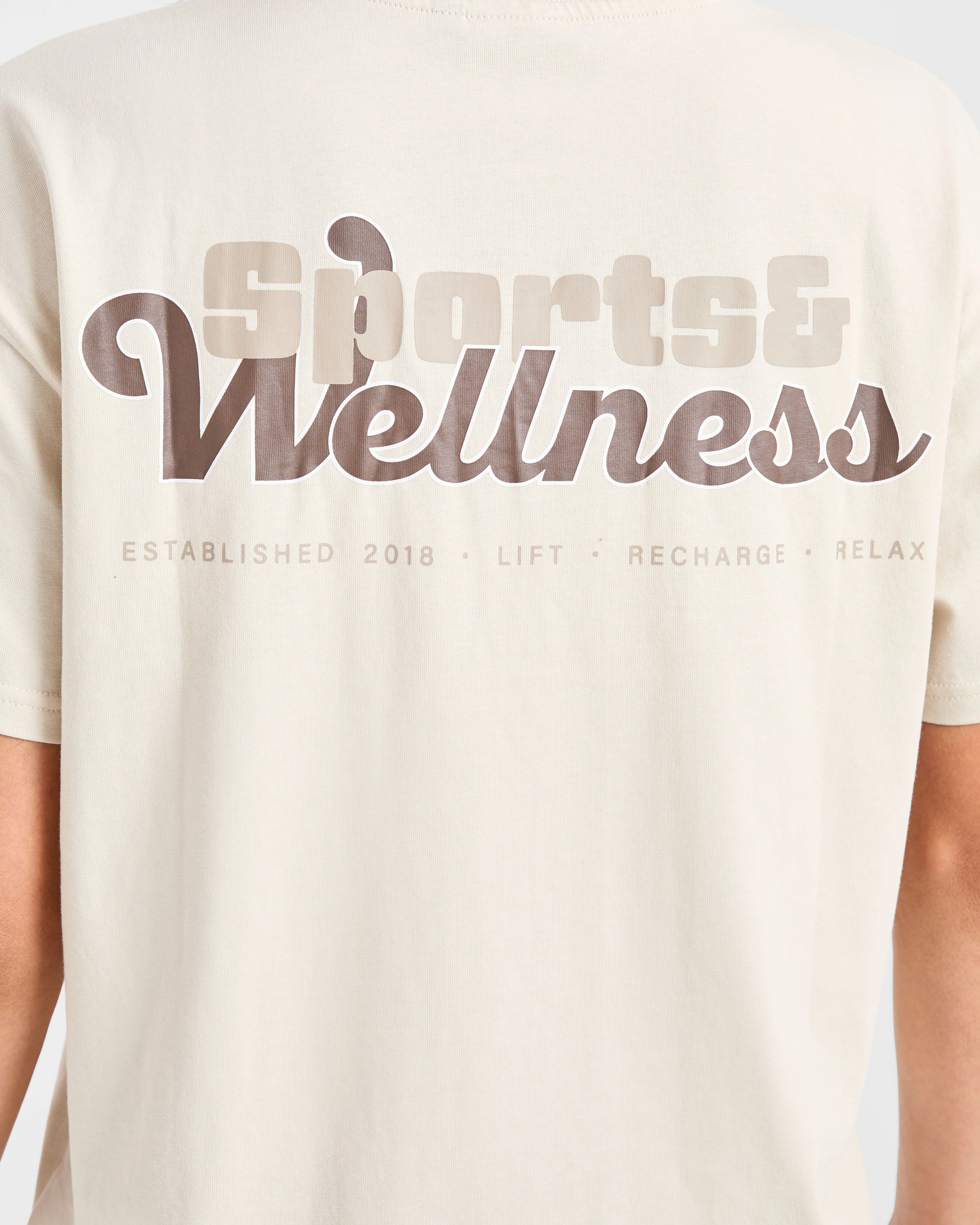 Sports Wellness Oversized T Shirt - Beige - Image 5