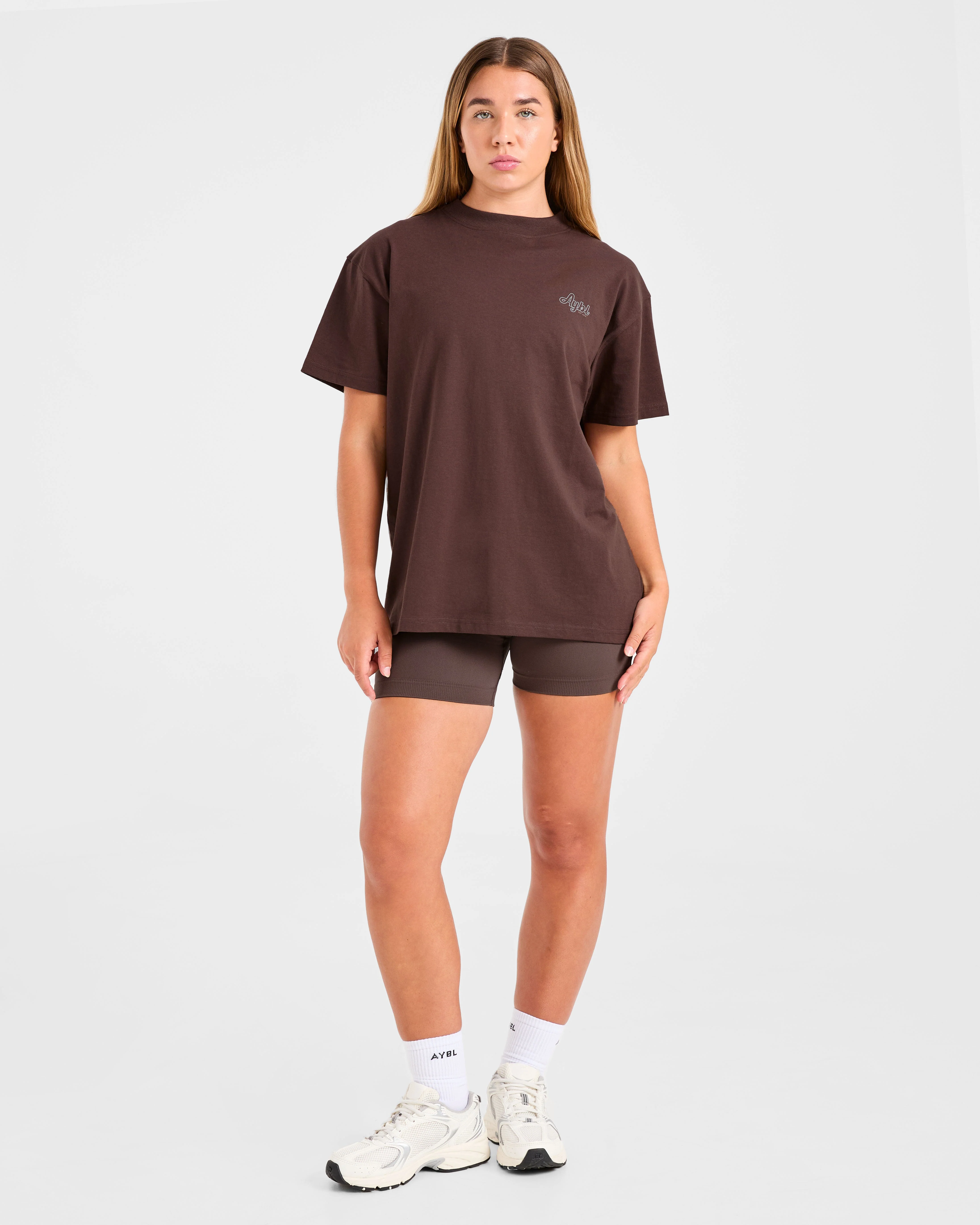 Sports Wellness Oversized T Shirt - Brown - Image 3