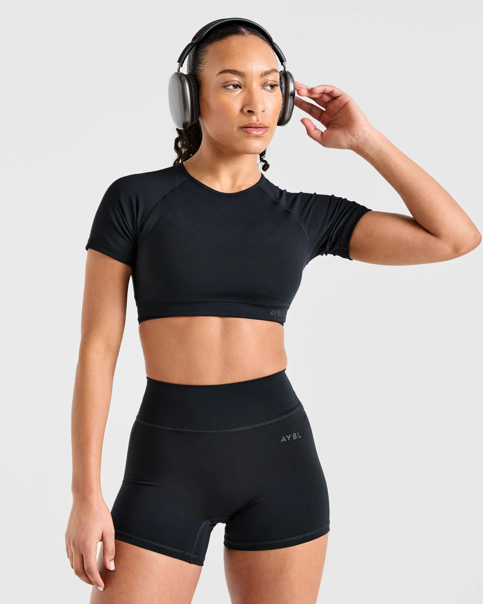 Staple Crop Top - Black - Image 7