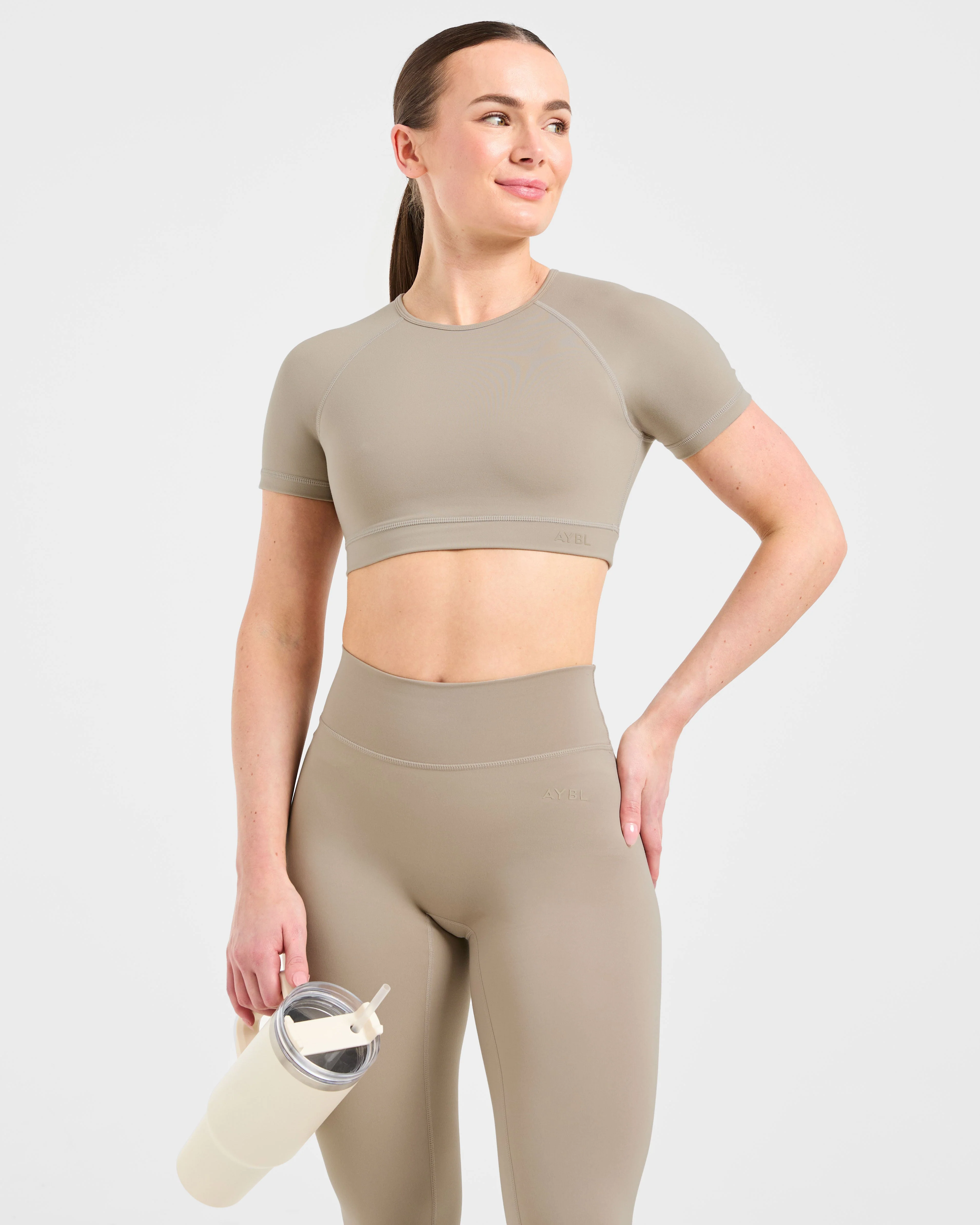 Staple Crop Top - Muted Taupe - Image 7