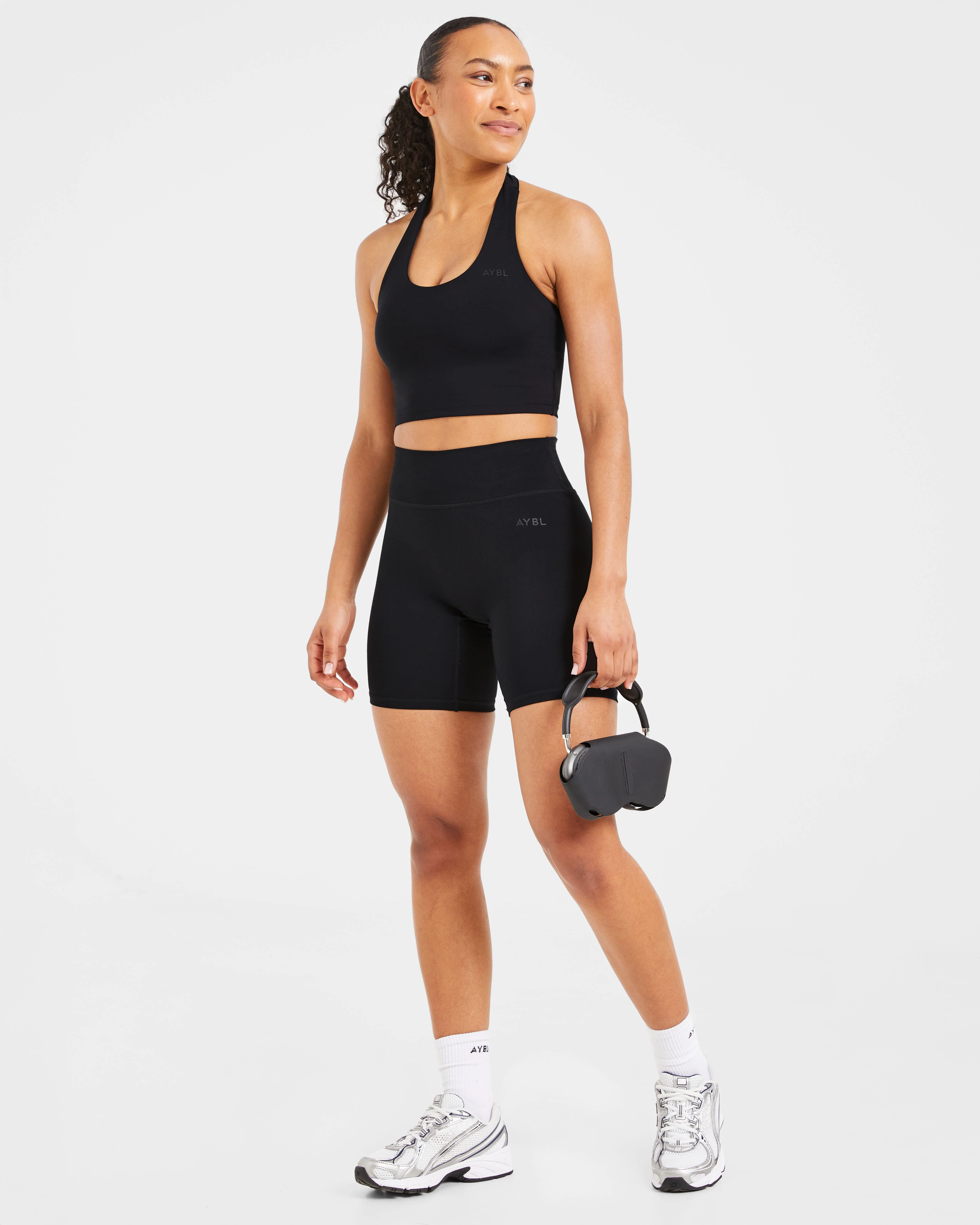 Staple Halterneck Crop Top - Black - Image 8