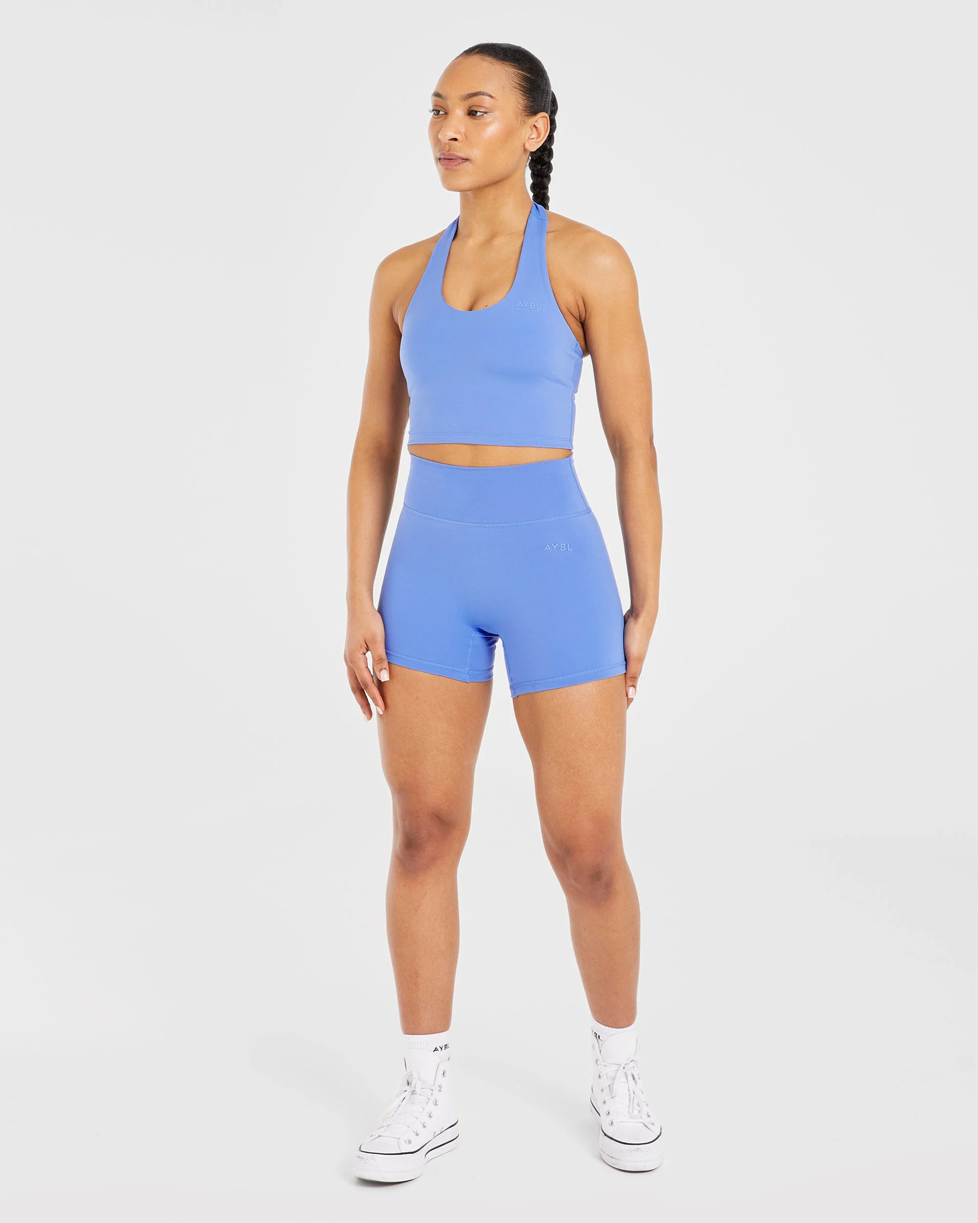 Staple Halterneck Crop Top - Cobalt Blue - Image 3