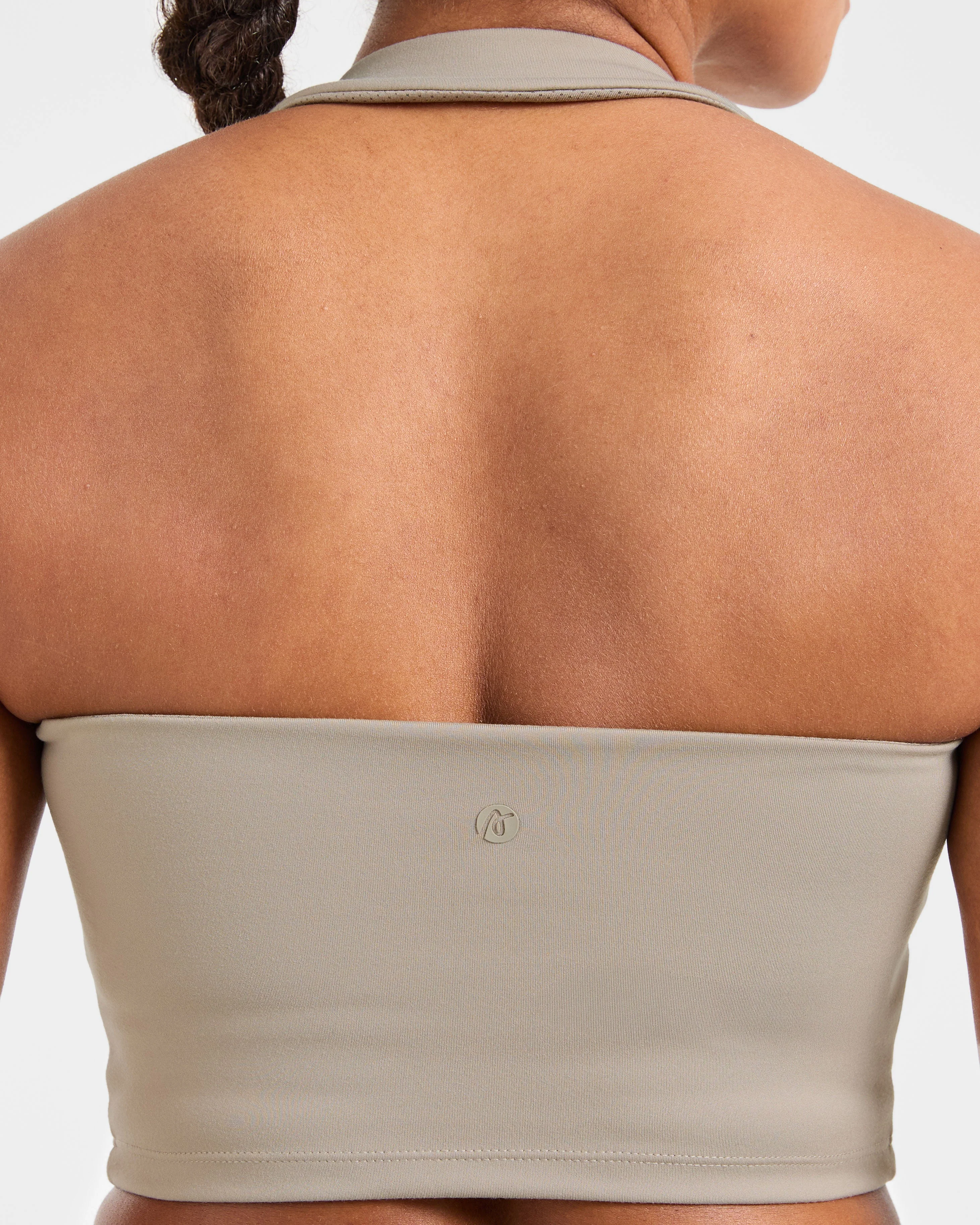 Staple Halterneck Crop Top - Muted Taupe - Image 6