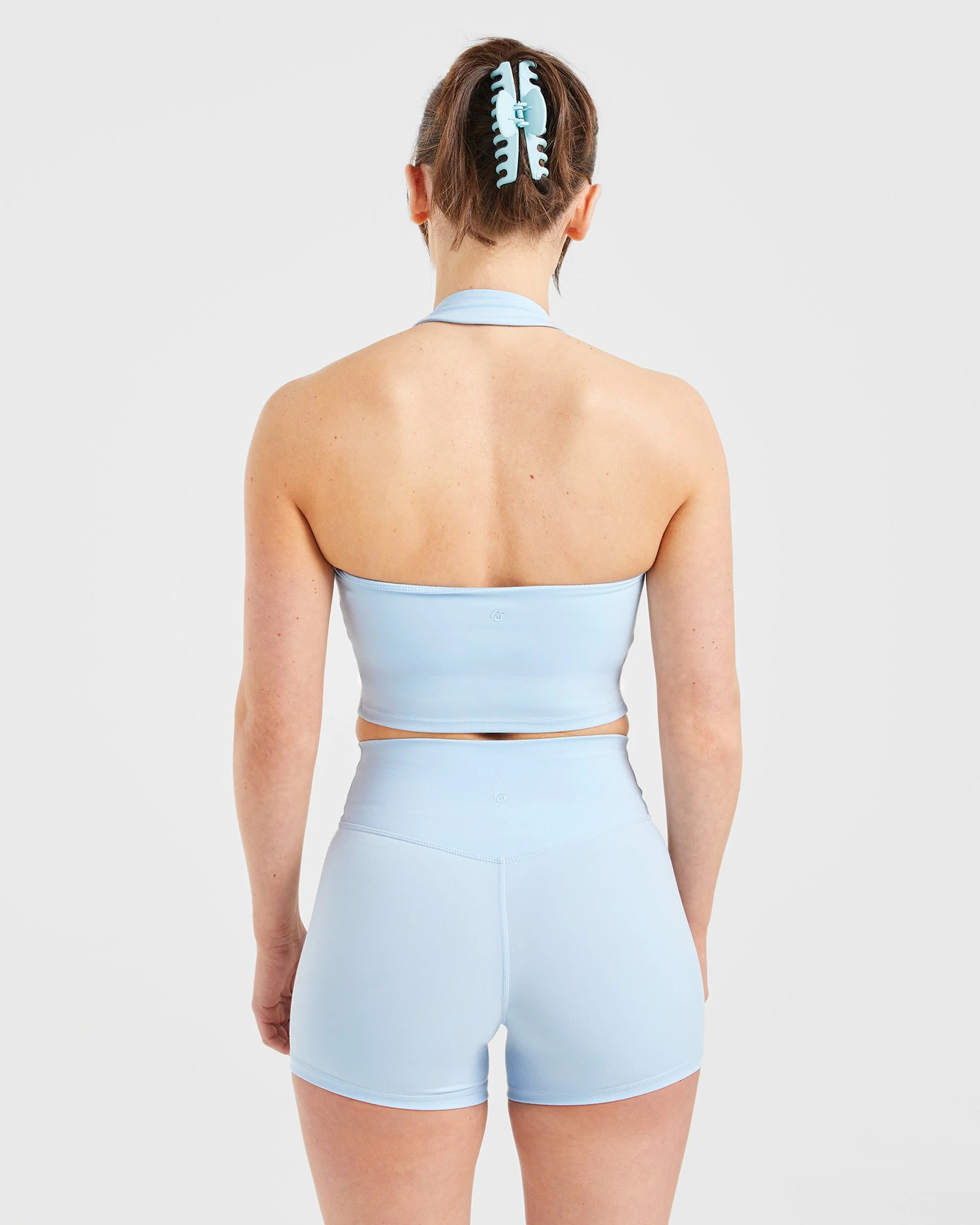 Staple Halterneck Crop Top - Pastel Blue - Image 2