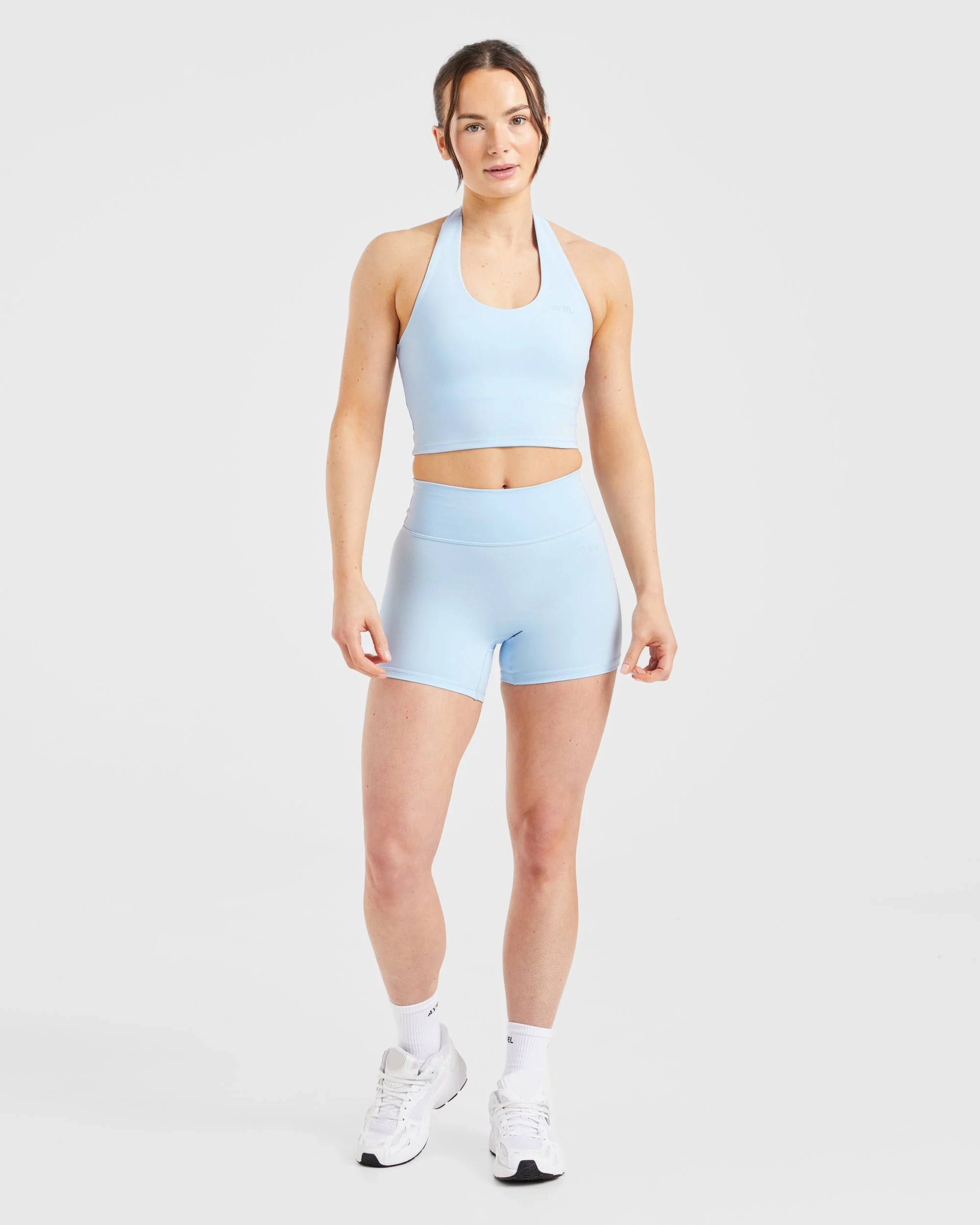 Staple Halterneck Crop Top - Pastel Blue - Image 3