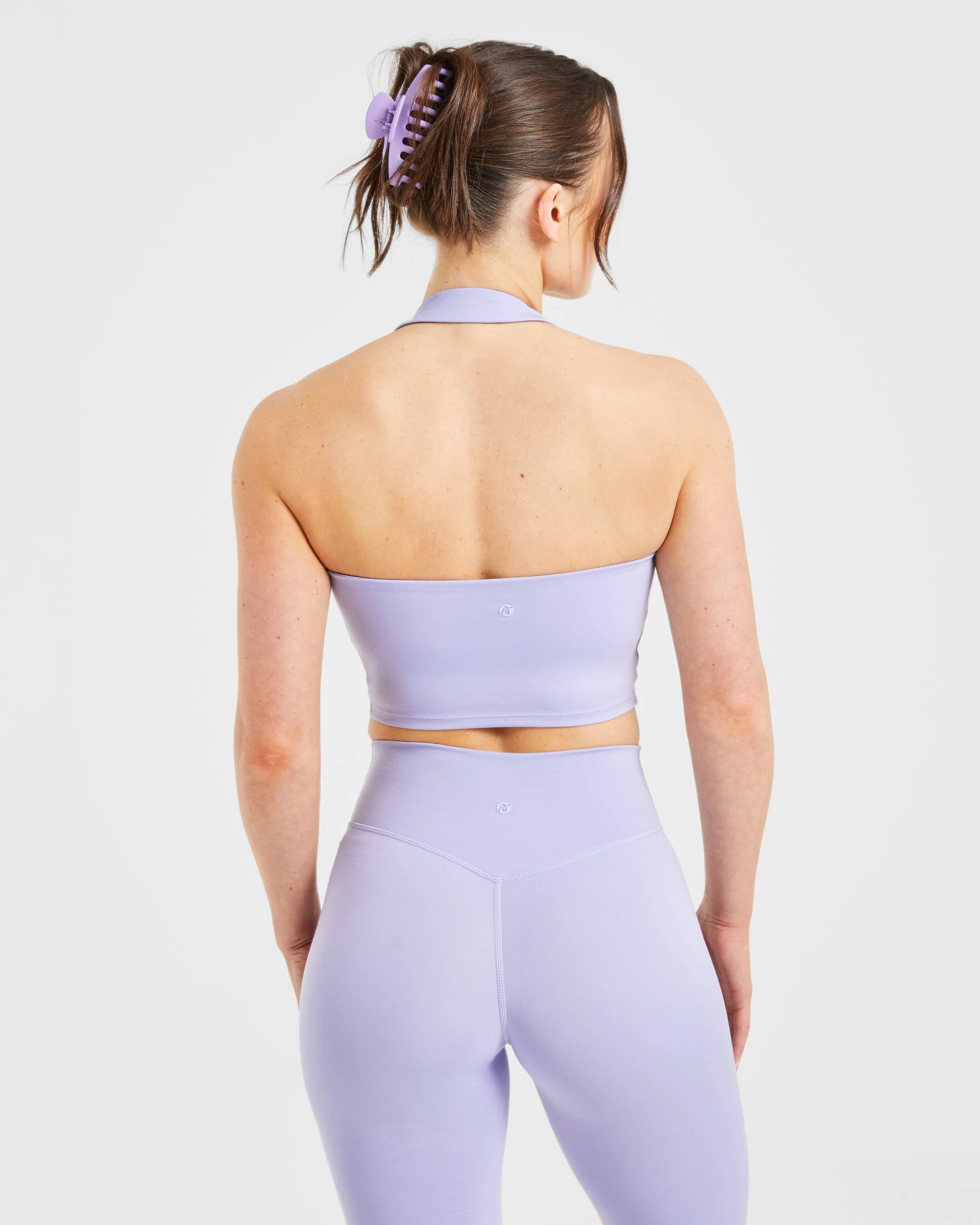 Staple Halterneck Crop Top - Pastel Lavender - Image 2