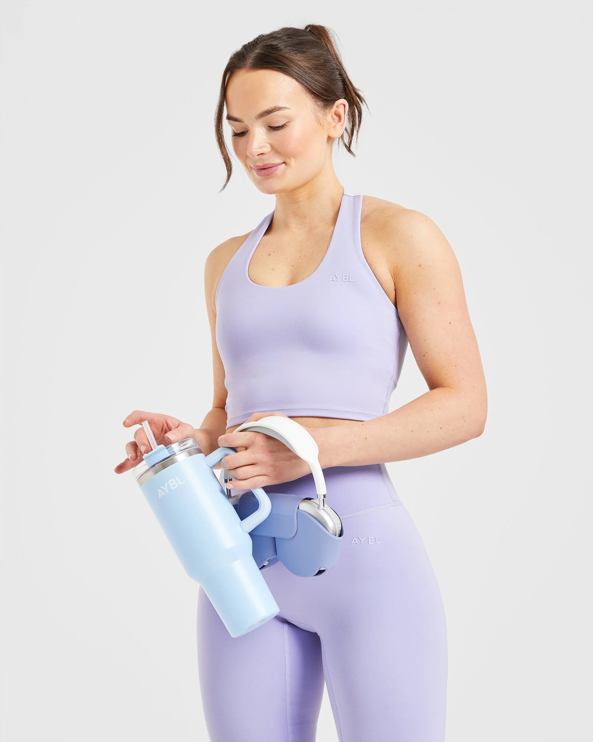 Staple Halterneck Crop Top - Pastel Lavender - Image 7