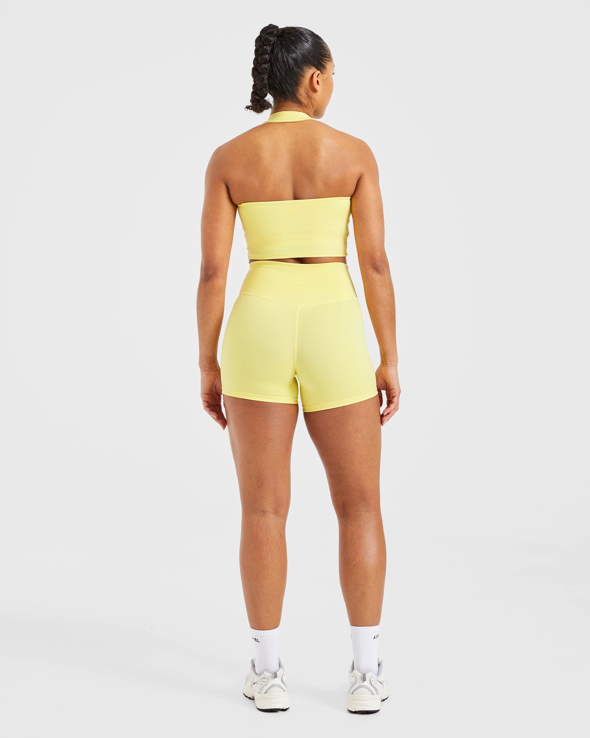 Staple Halterneck Crop Top - Pastel Lemon - Image 4