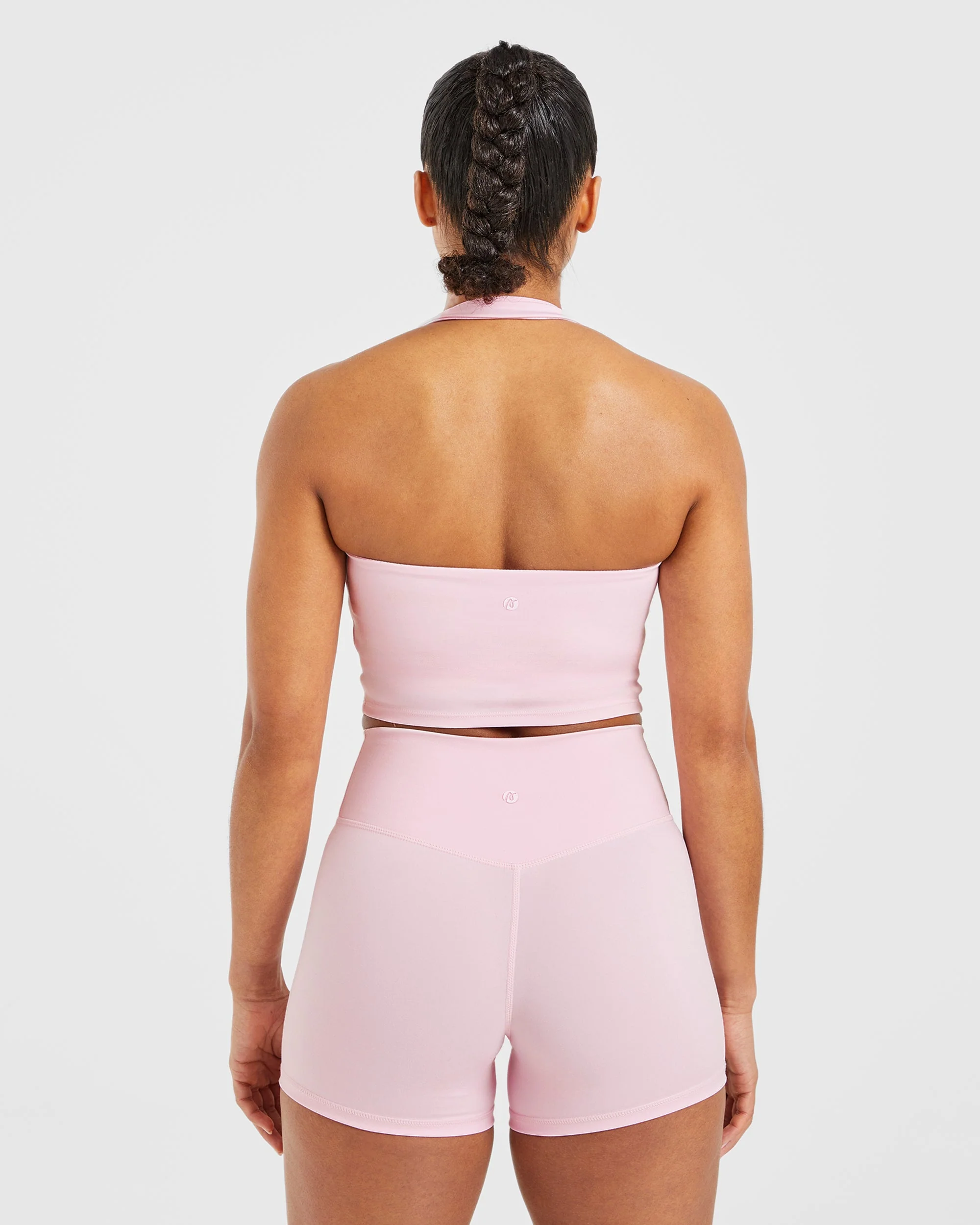 Staple Halterneck Crop Top - Pastel Pink - Image 2