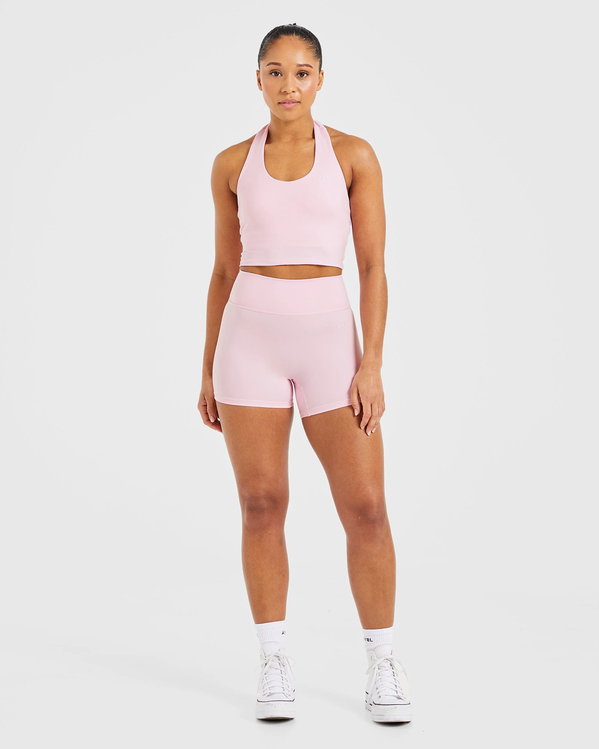 Staple Halterneck Crop Top - Pastel Pink - Image 3