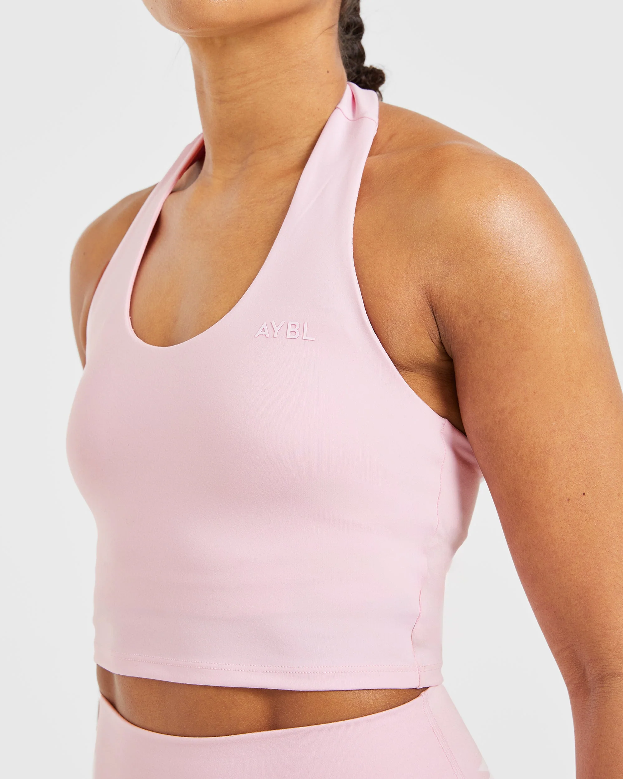 Staple Halterneck Crop Top - Pastel Pink - Image 5