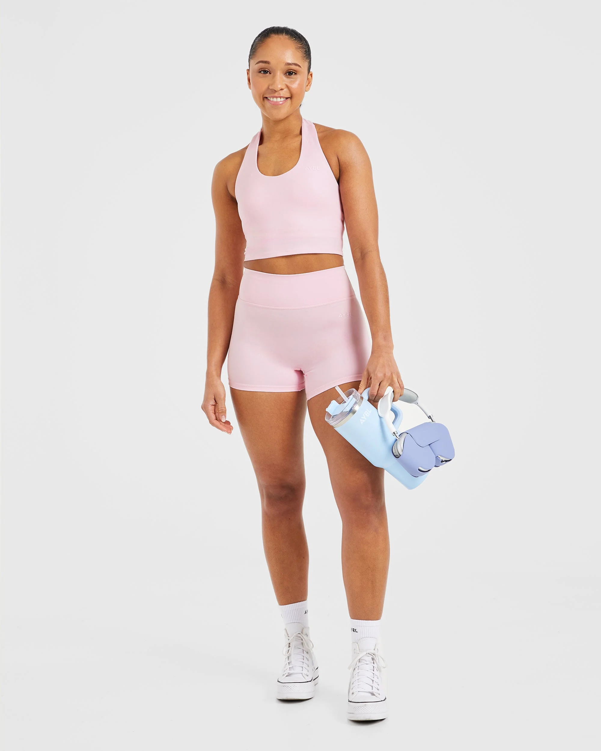 Staple Halterneck Crop Top - Pastel Pink - Image 7