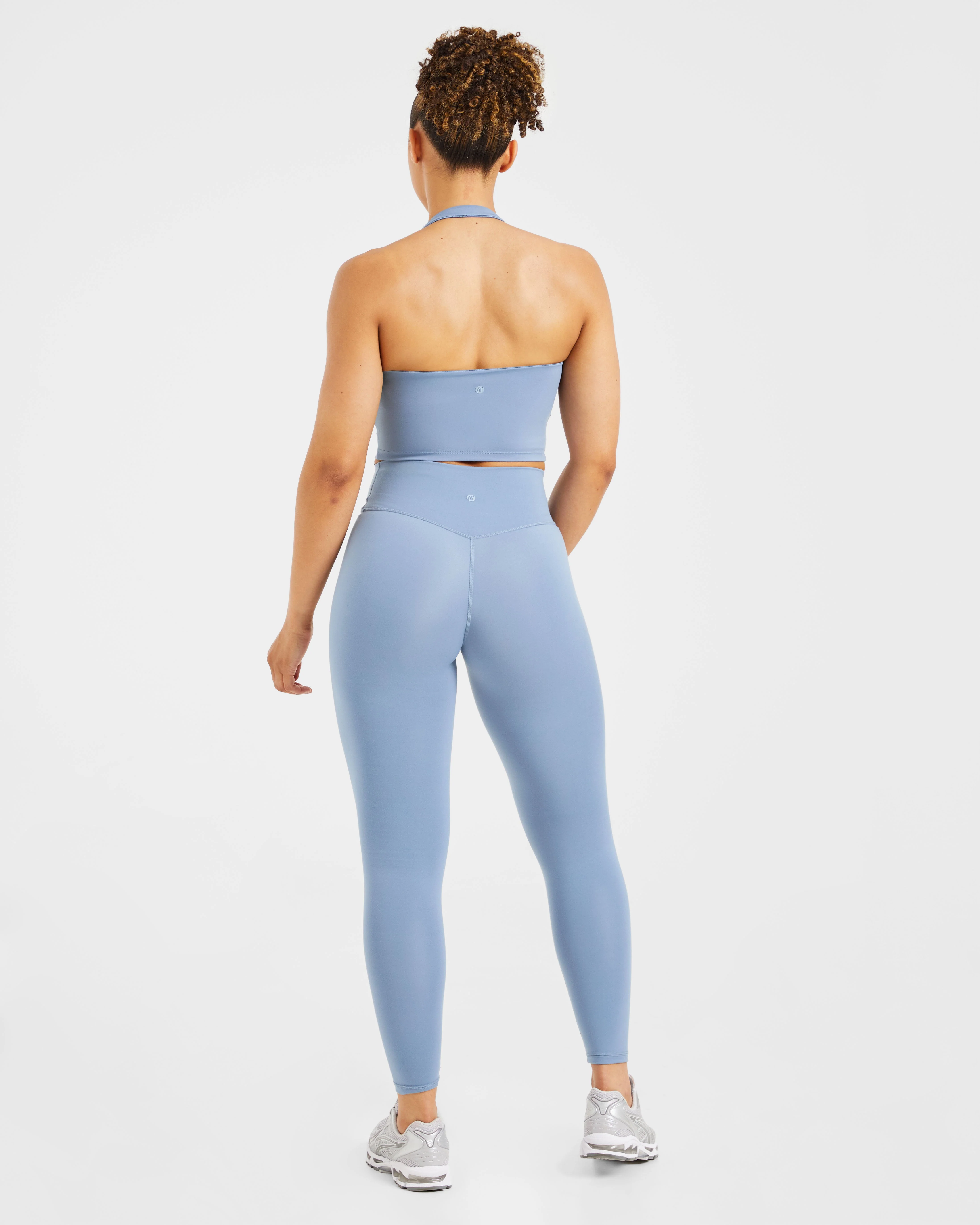 Staple Halterneck Crop Top - Slate Blue - Image 4