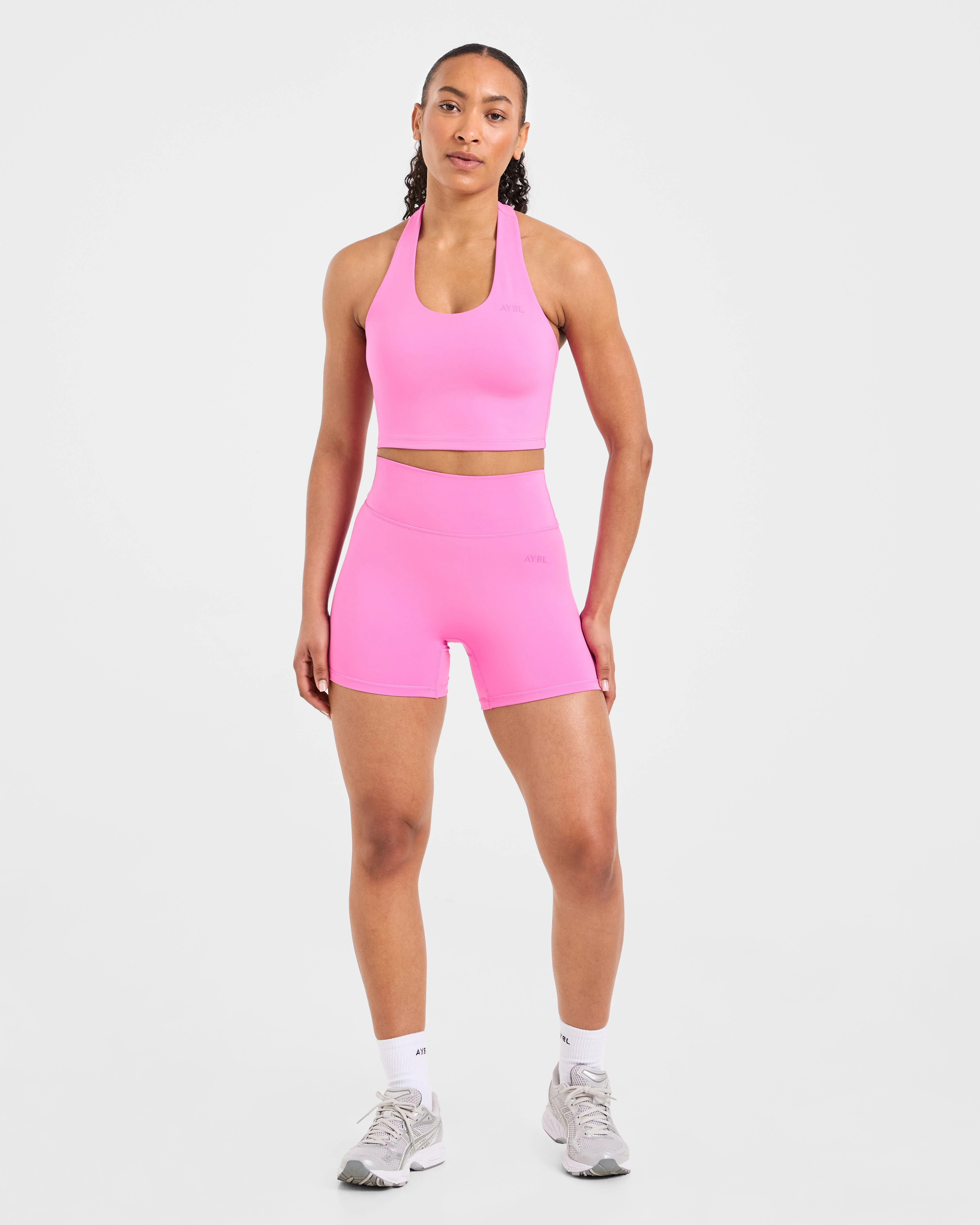 Staple Halterneck Crop Top - Summer Pink - Image 3