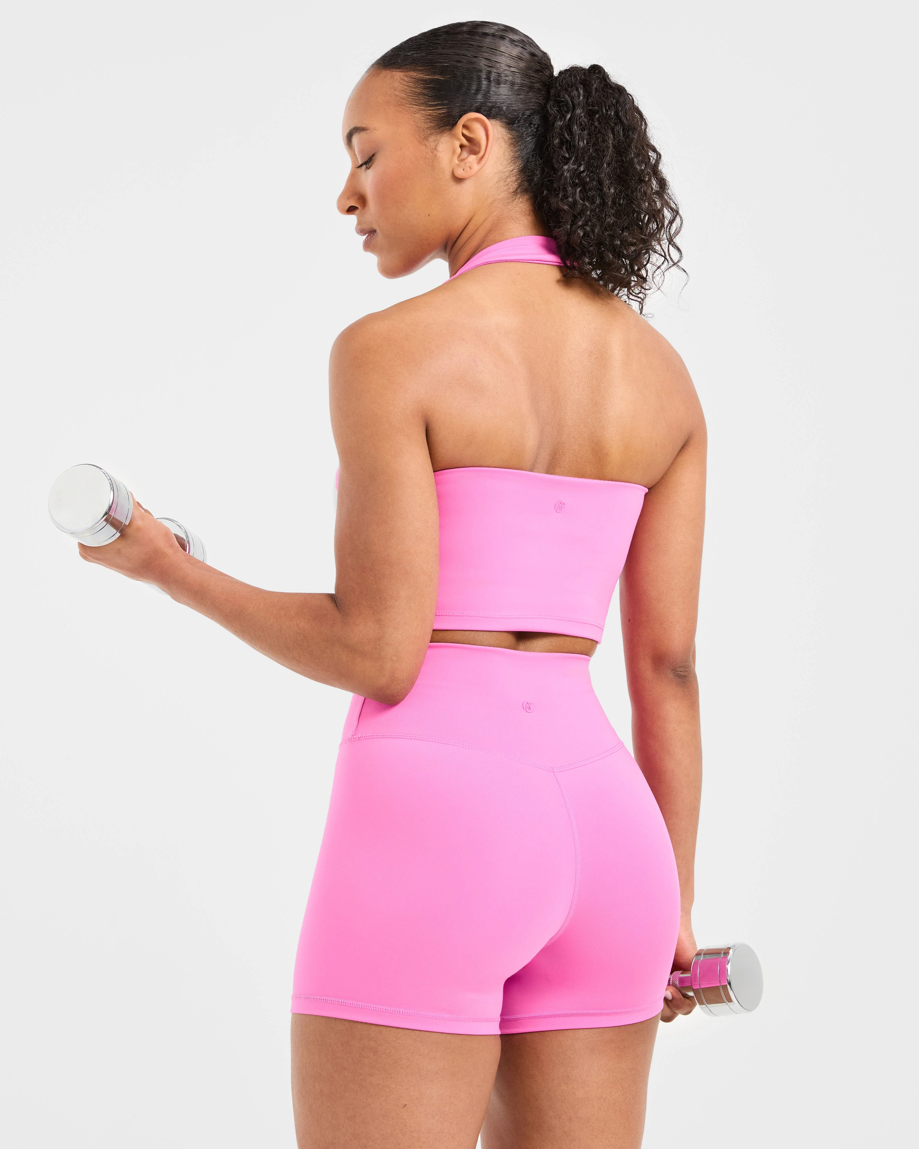 Staple Halterneck Crop Top - Summer Pink - Image 8
