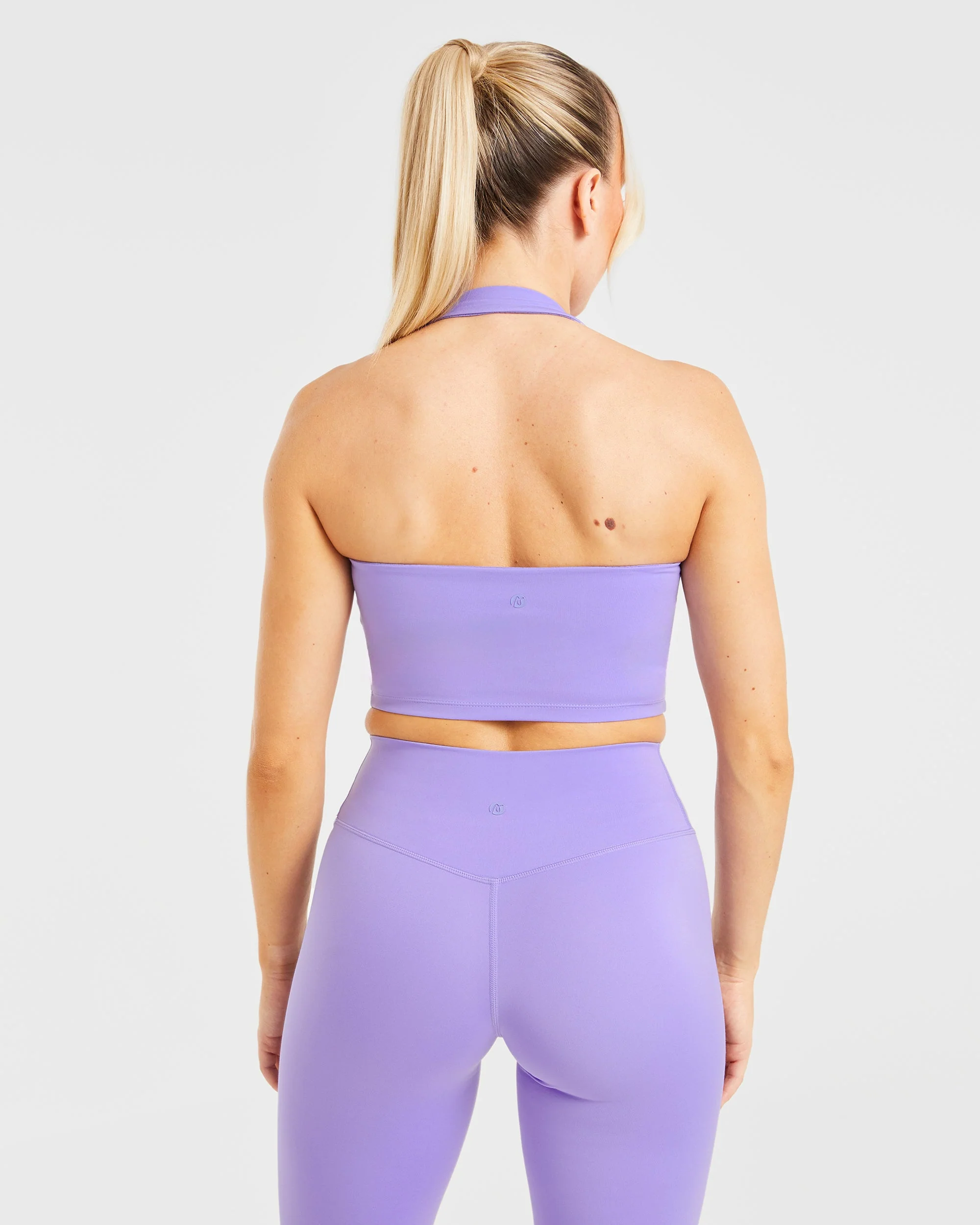 Staple Halterneck Crop Top - Vibrant Violet - Image 2