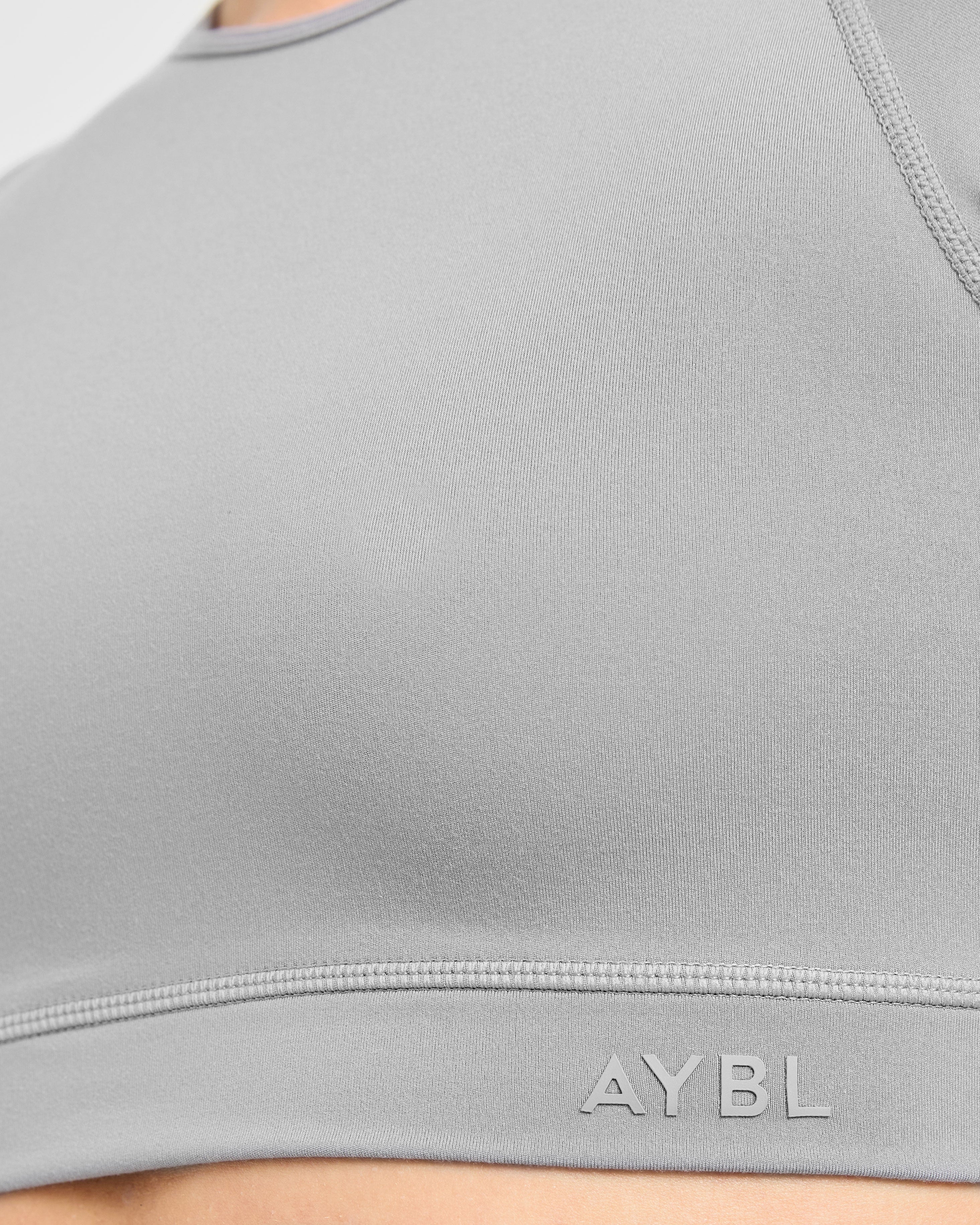 Staple Long Sleeve Crop Top - Grey - Image 5