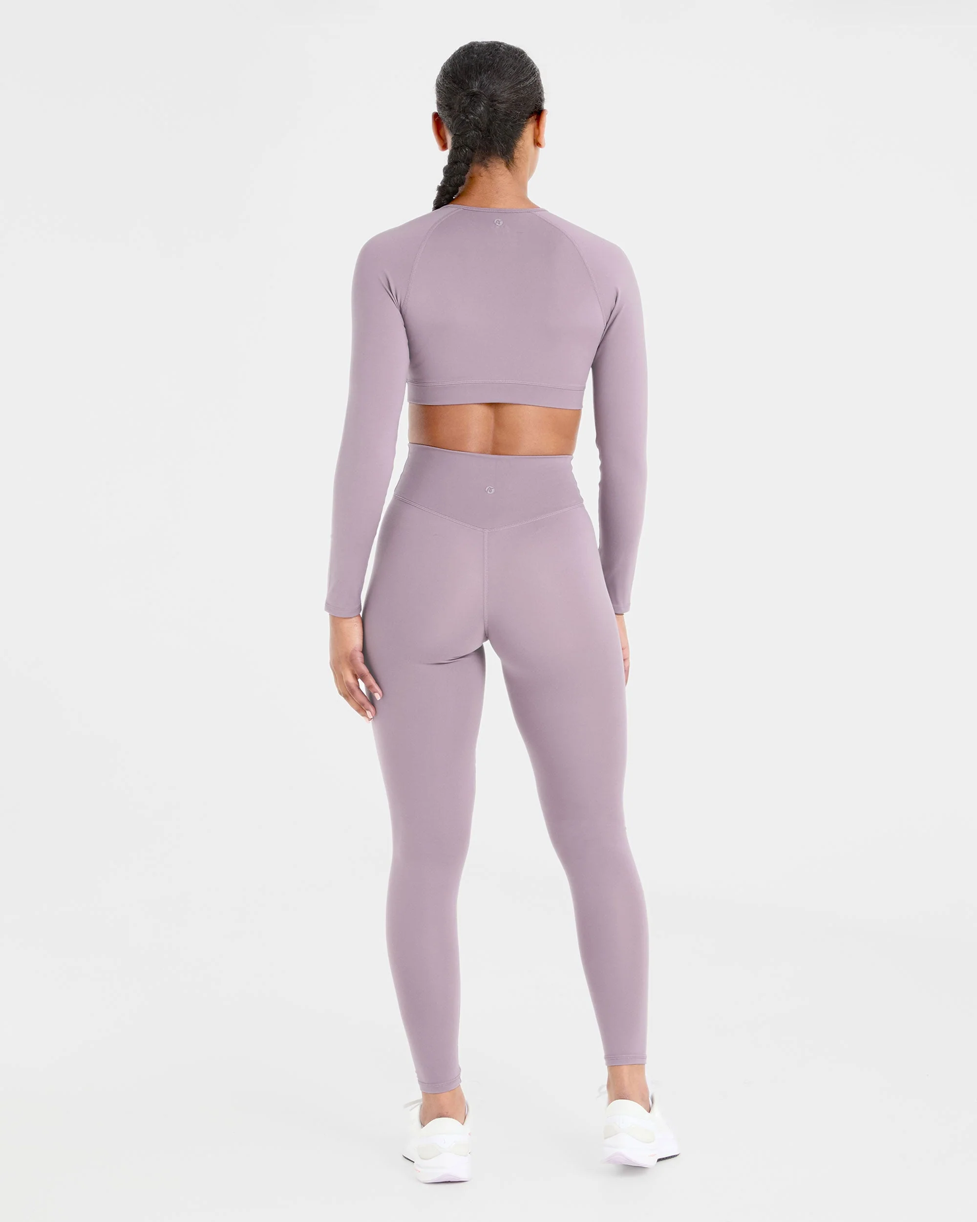 Staple Long Sleeve Crop Top - Mauve Purple - Image 4