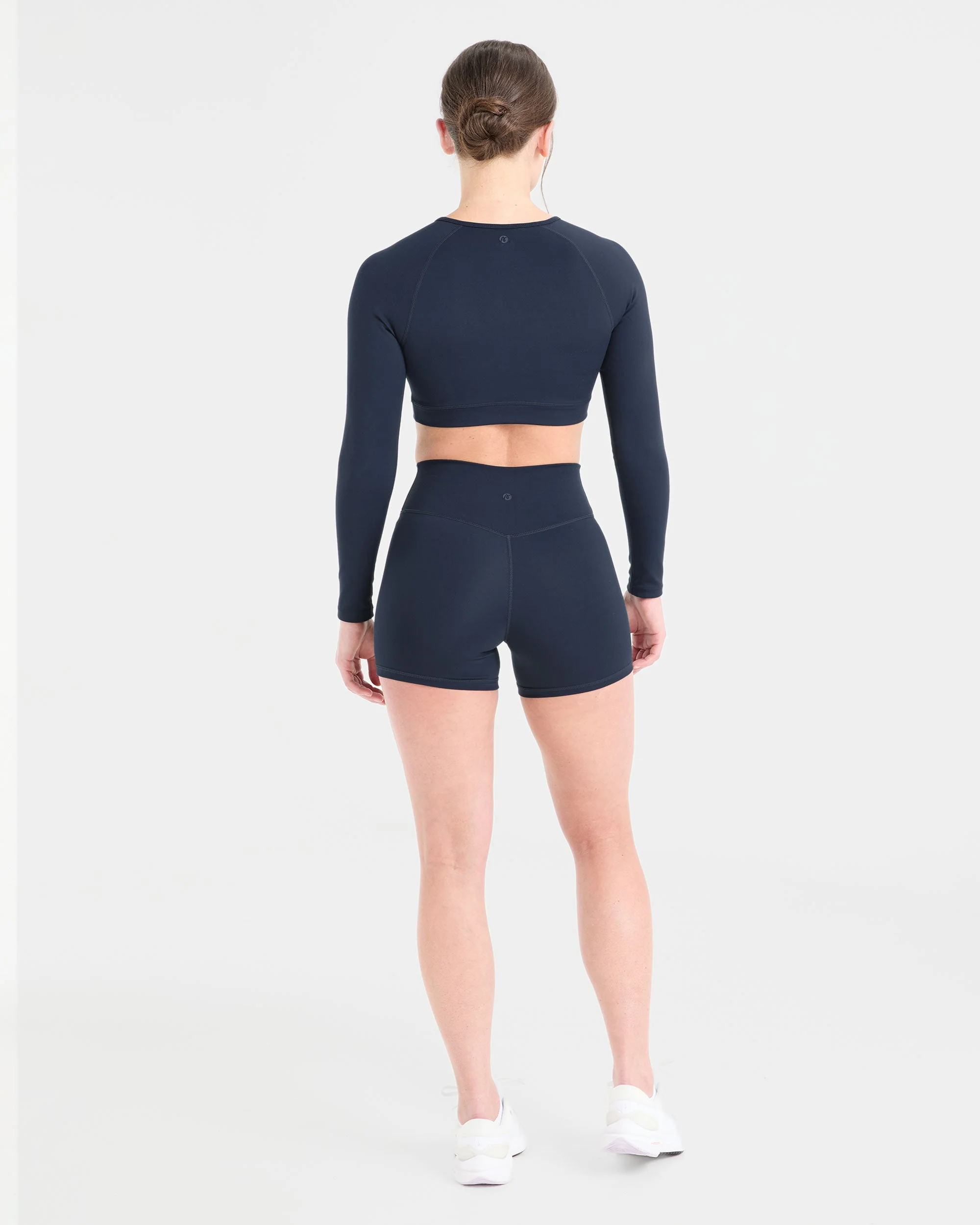 Staple Long Sleeve Crop Top - Navy - Image 4