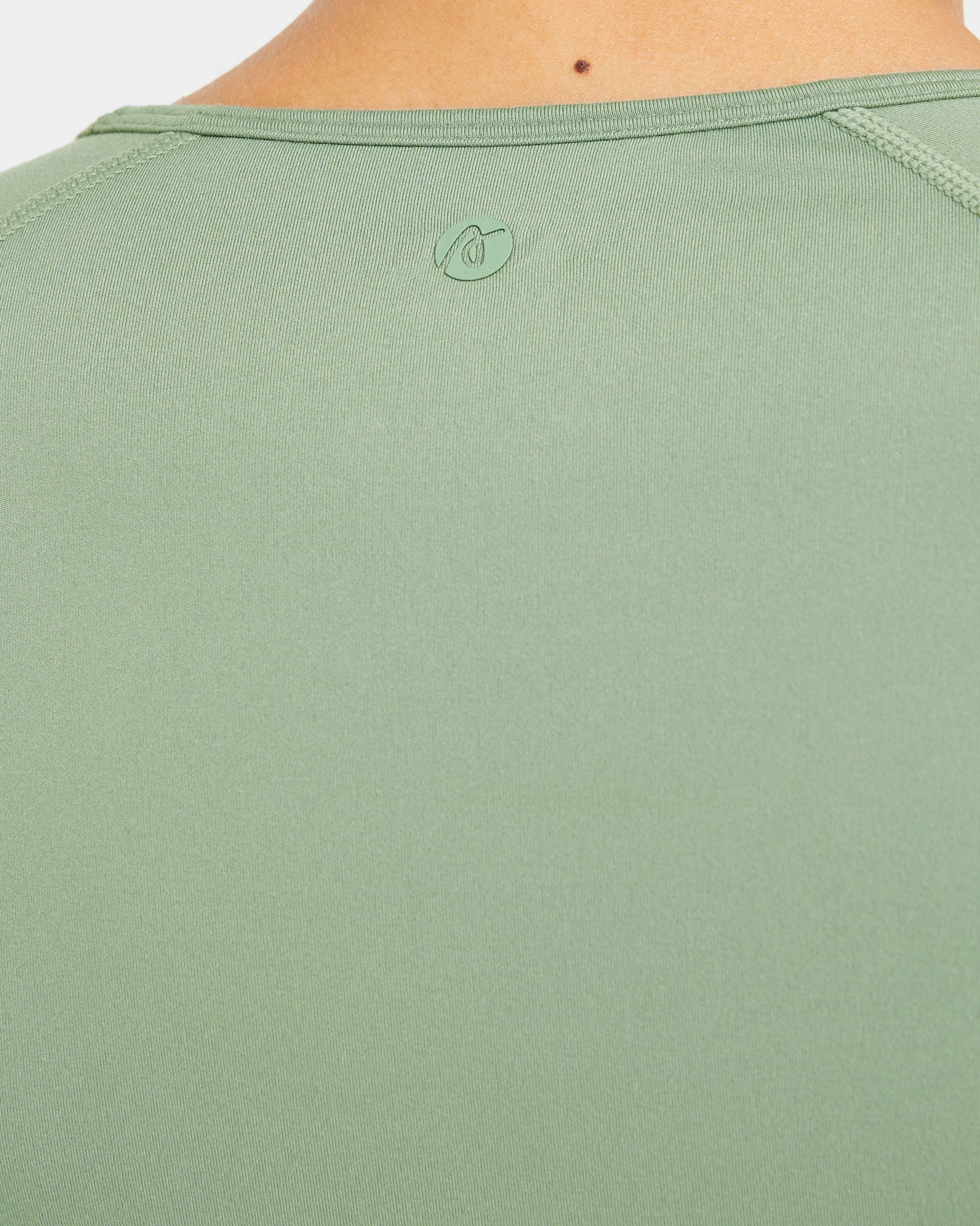 Staple Long Sleeve Crop Top - Olive Green - Image 6