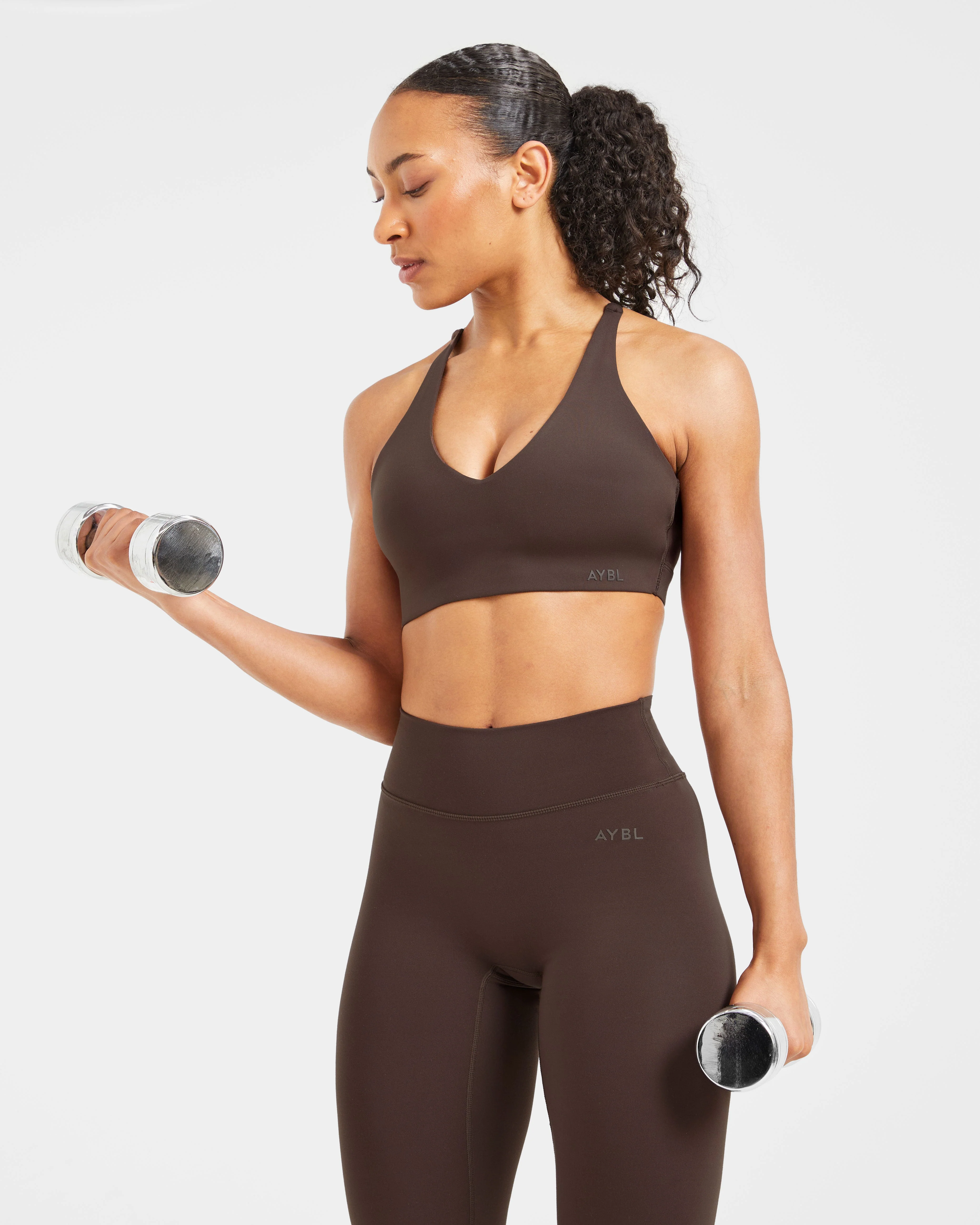 Staple Sports Bra - Coffee Brown - Image 8