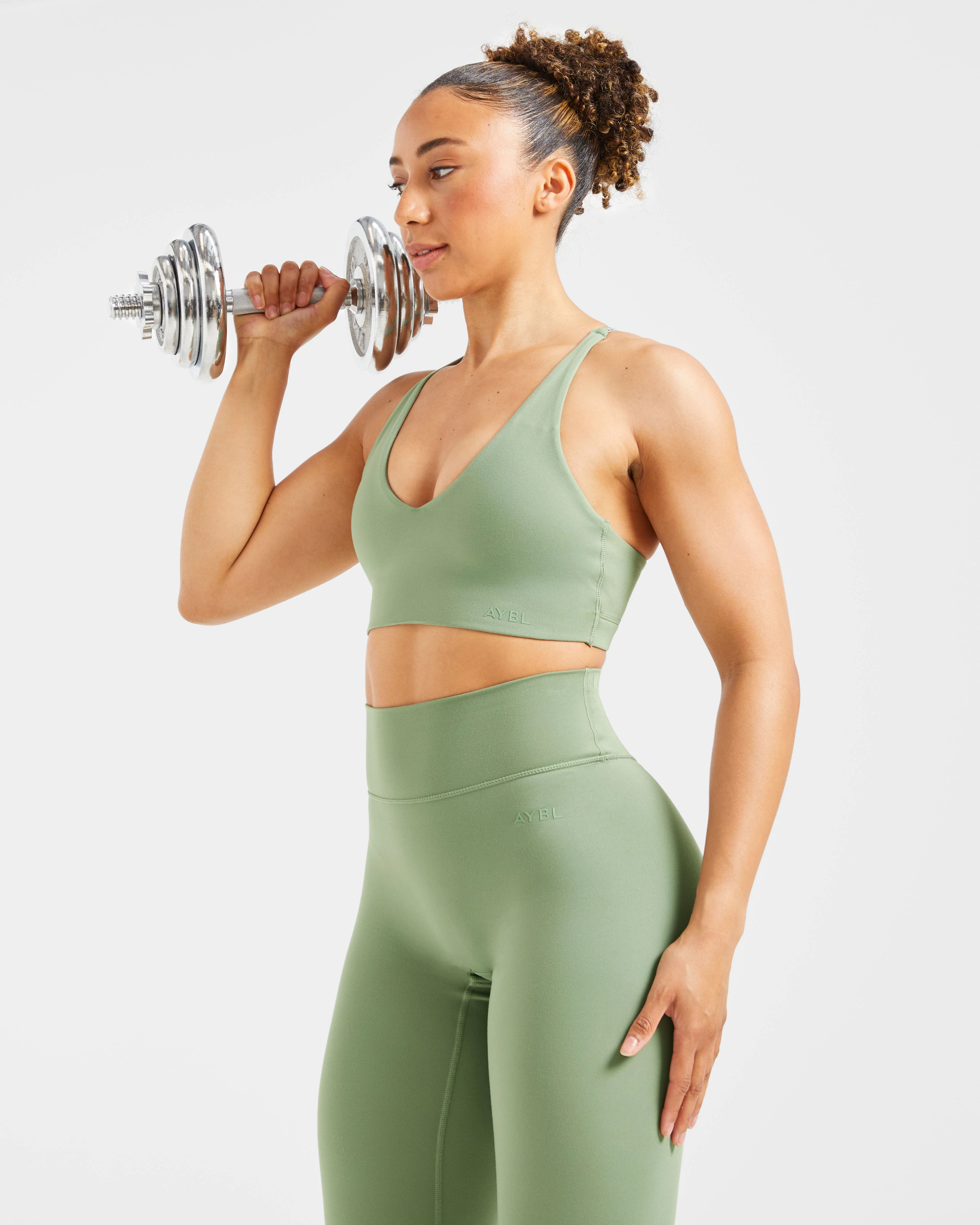 Staple Sports Bra - Olive Green - Image 8