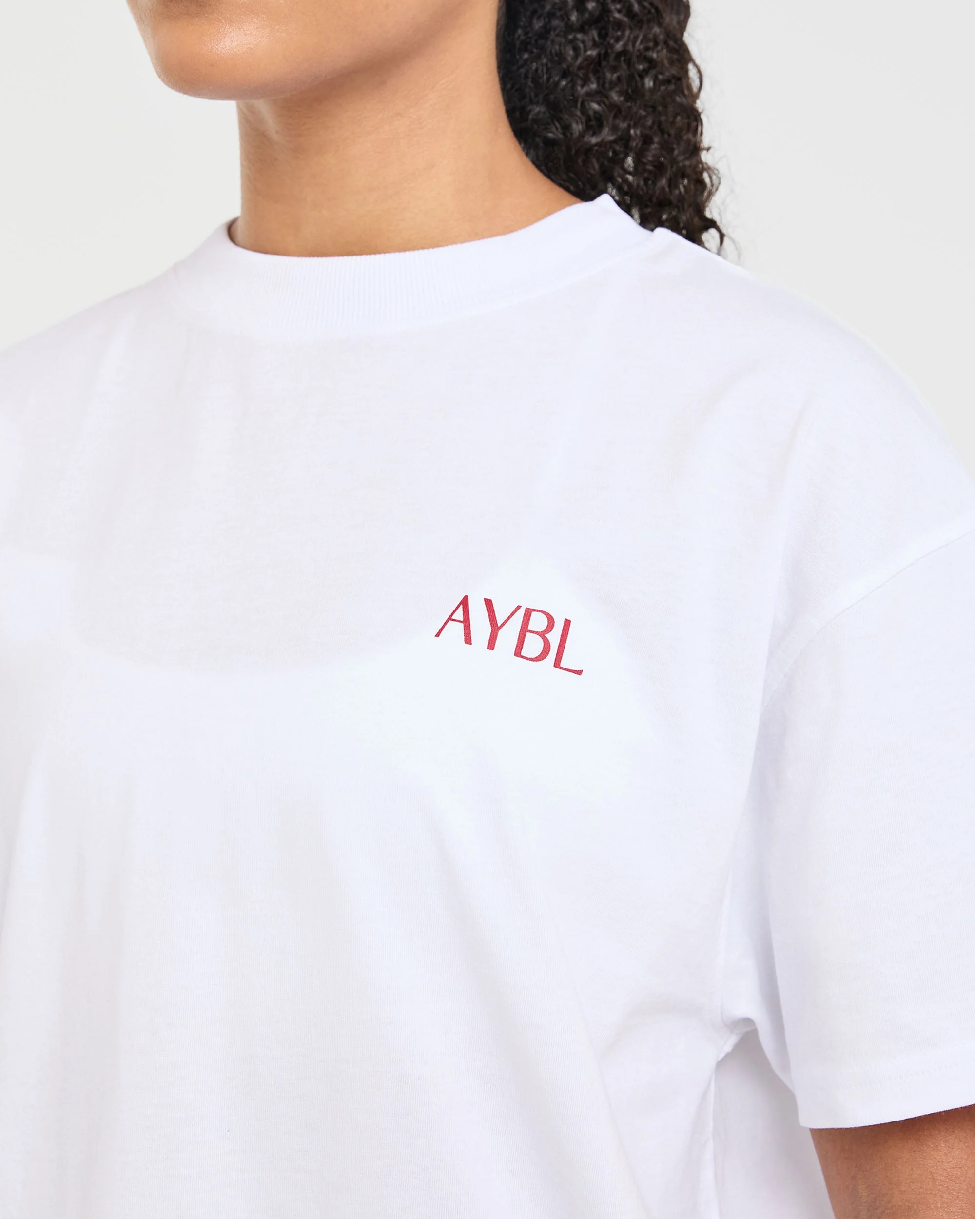 Strength Club Oversized T Shirt - White/Red - Image 5
