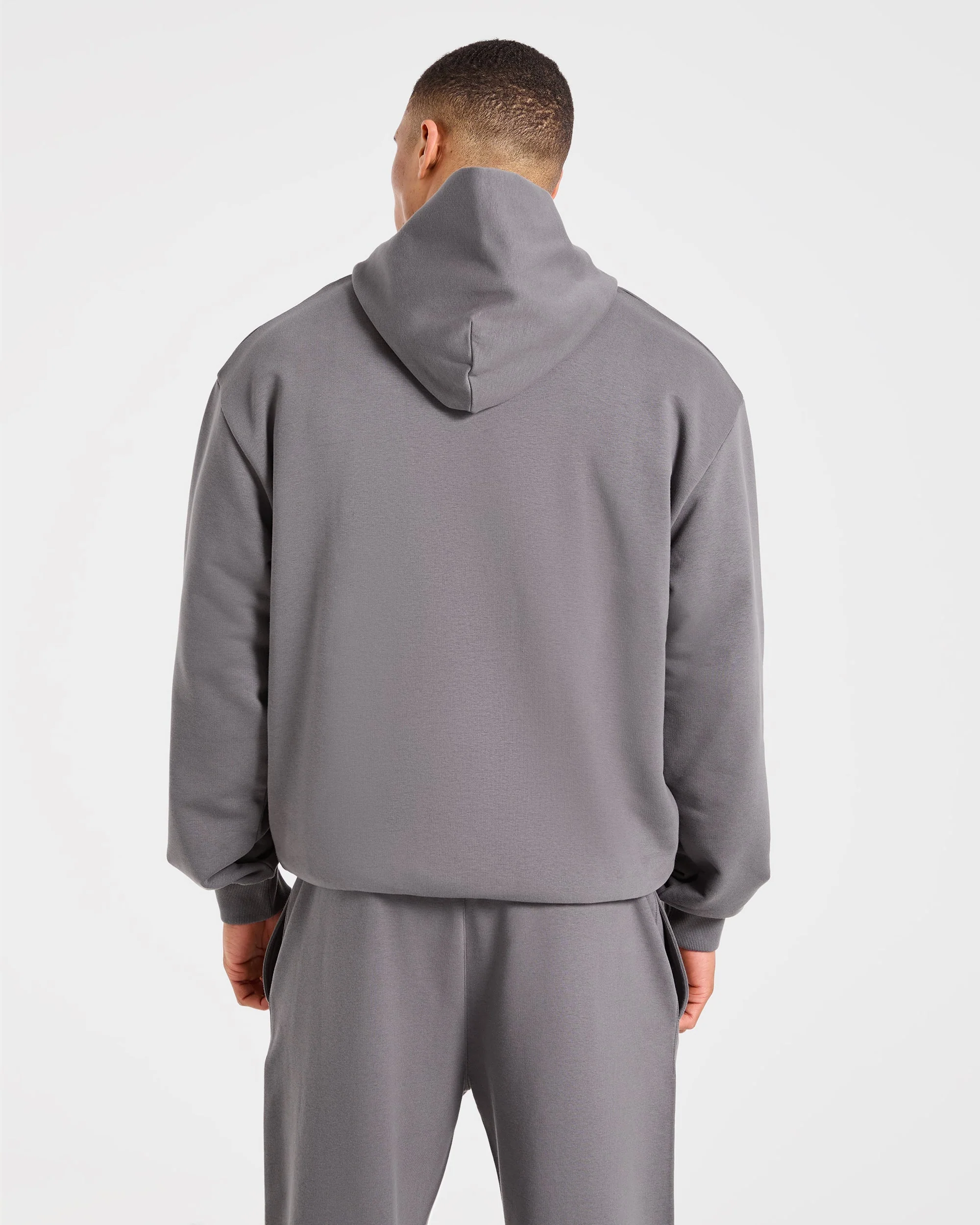 Strength Division Oversized Hoodie - Charcoal/Red - Image 2