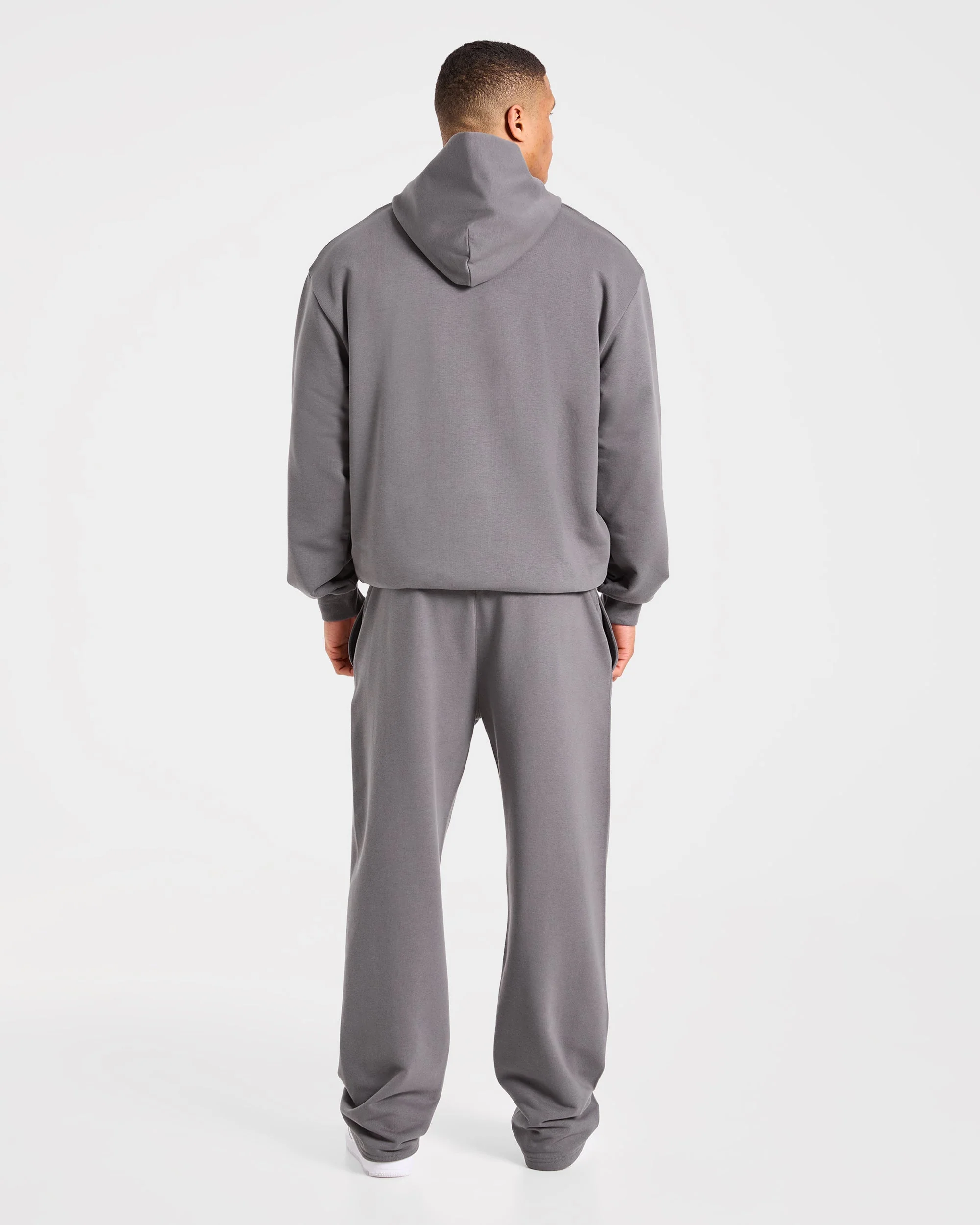 Strength Division Oversized Hoodie - Charcoal/Red - Image 4