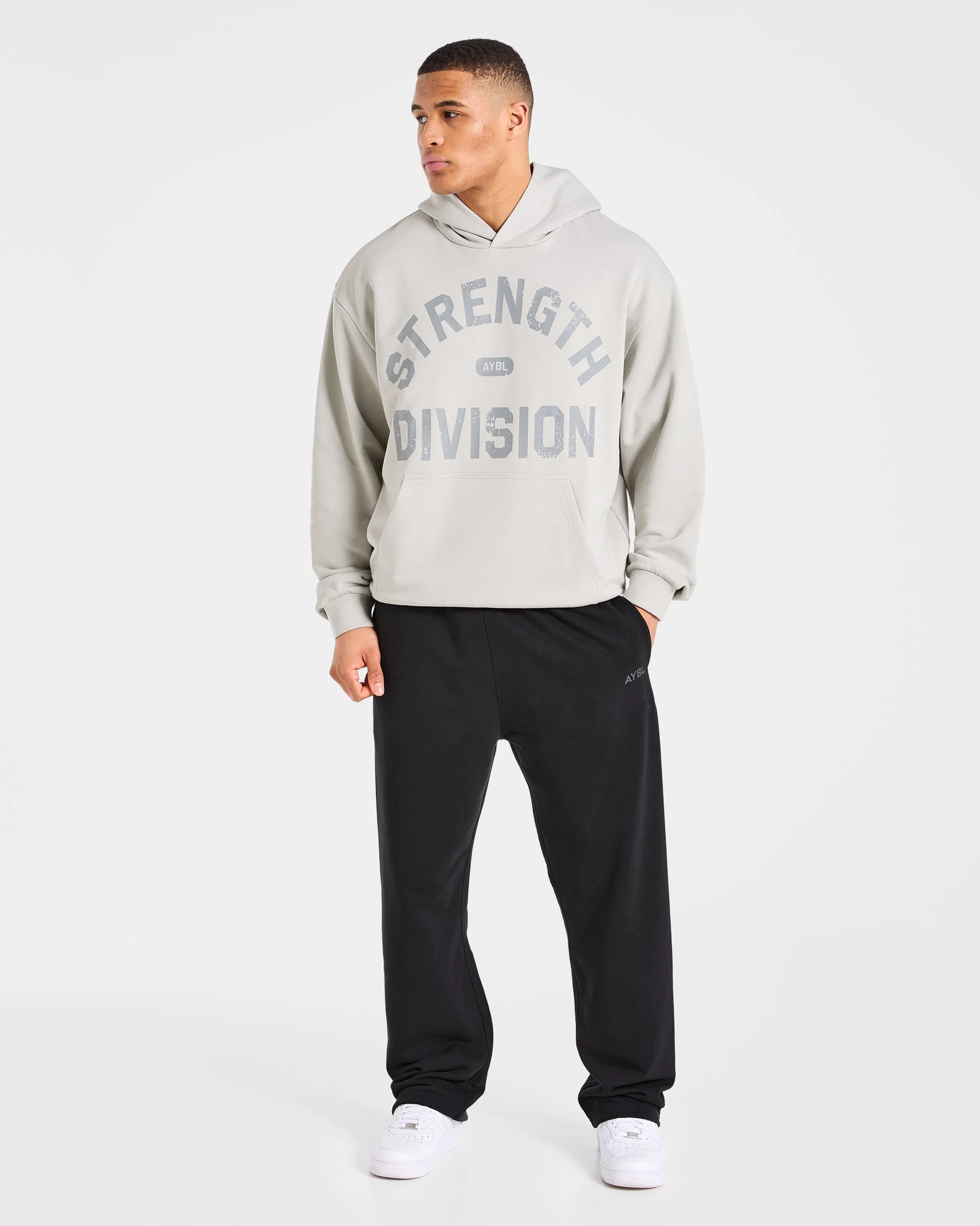 Strength Division Oversized Hoodie - Iced Grey - Image 3