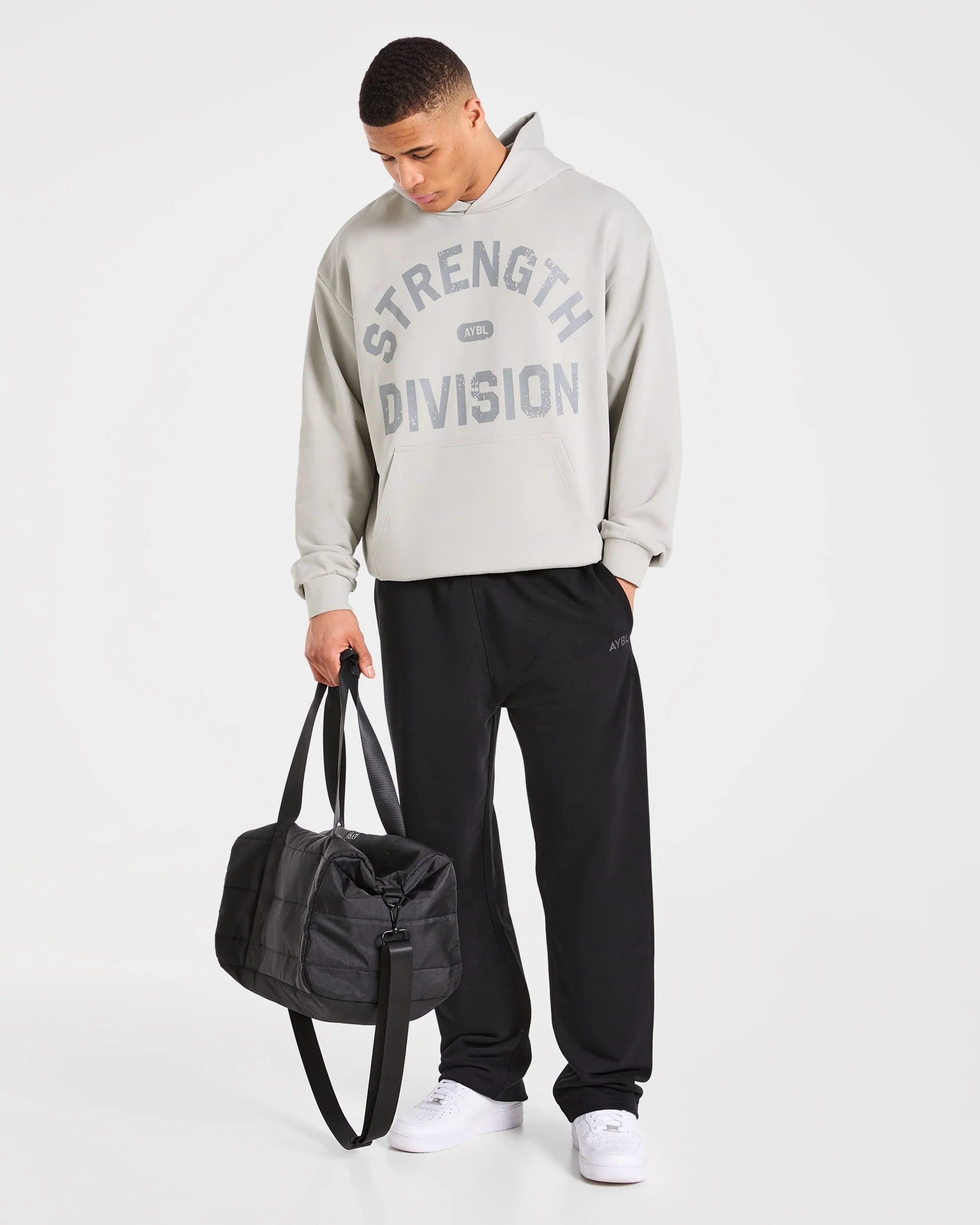 Strength Division Oversized Hoodie - Iced Grey - Image 8