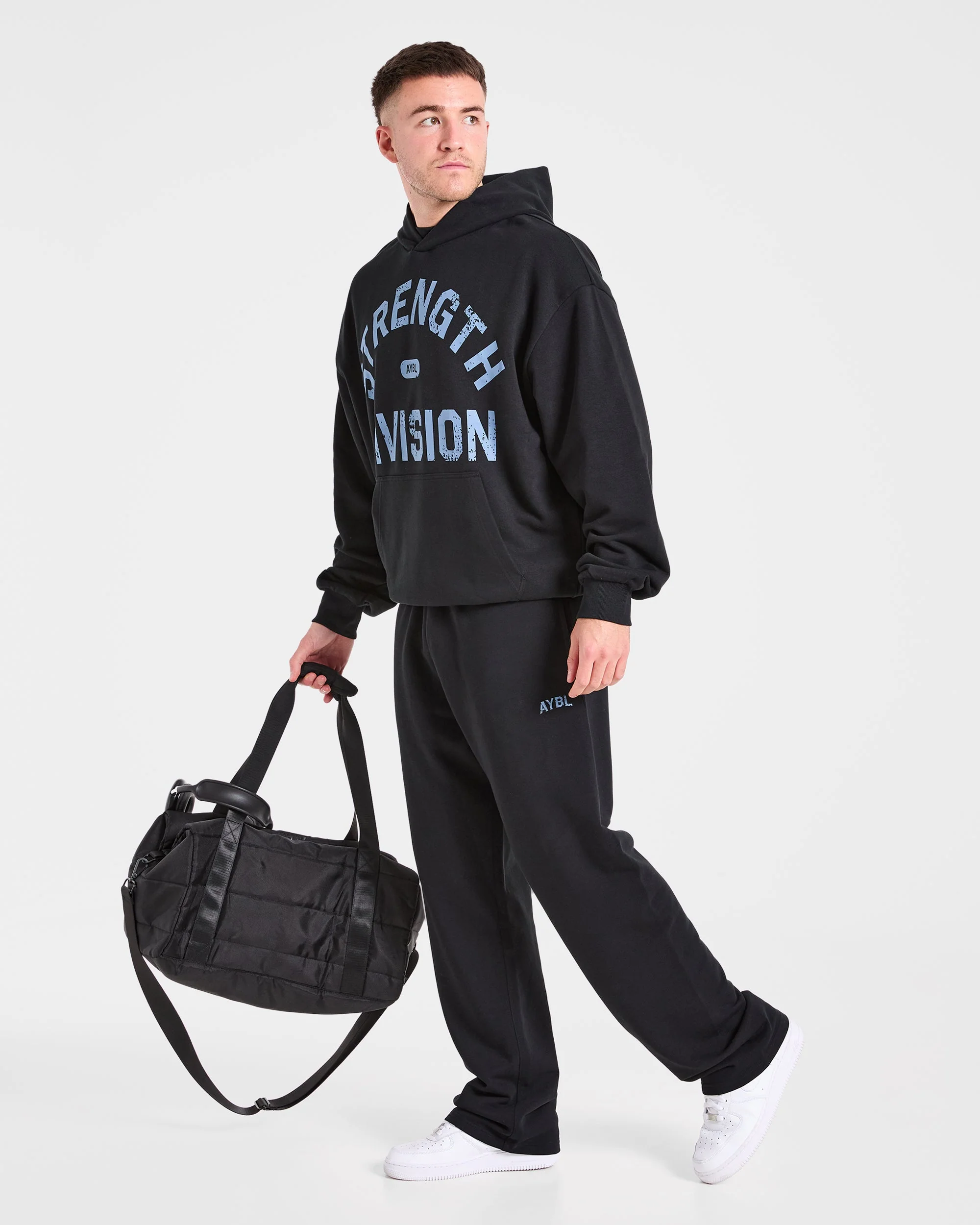 Strength Division Oversized Straight Leg Joggers - Black/Blue - Image 7