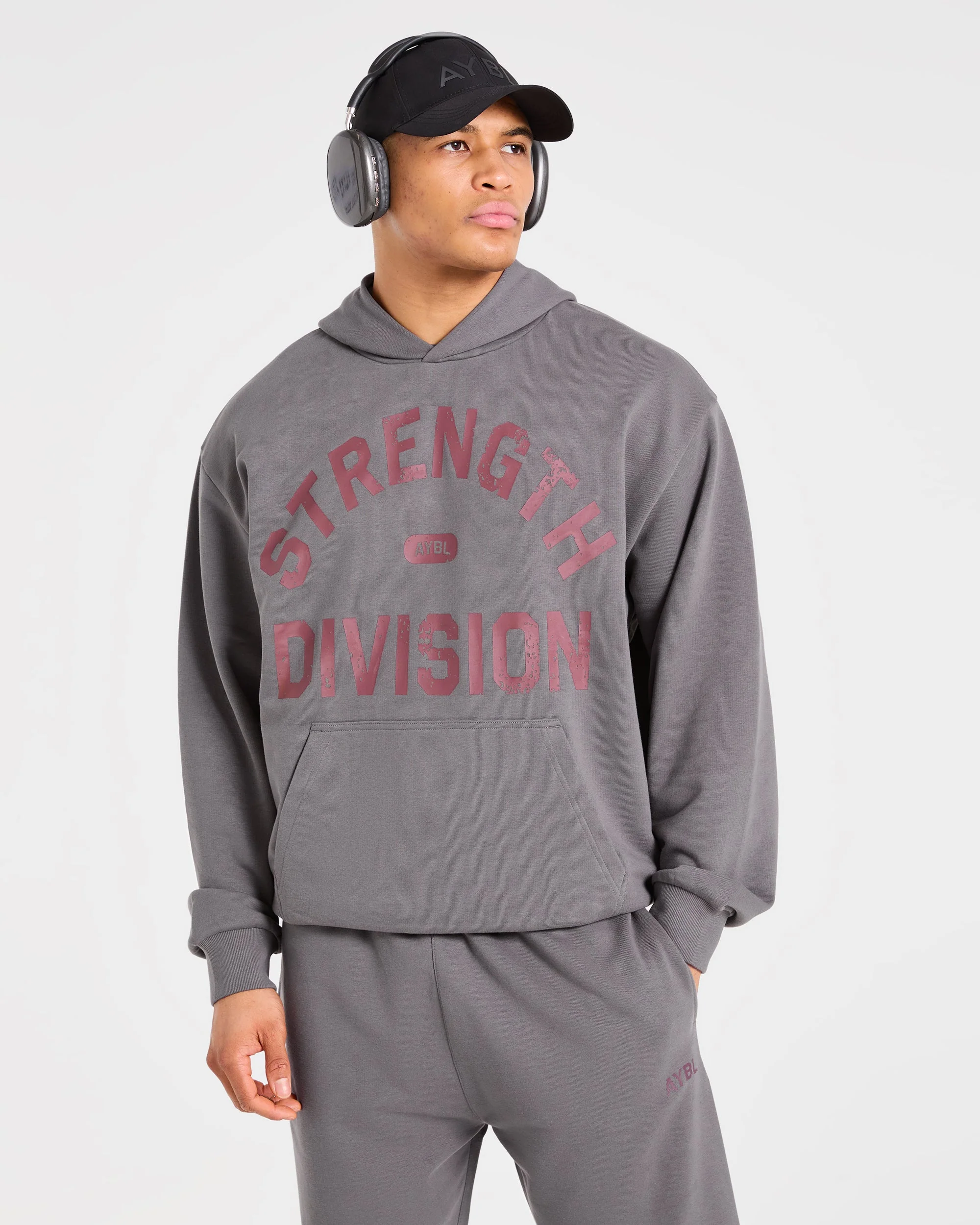 Strength Division Oversized Straight Leg Joggers - Charcoal/Red - Image 7
