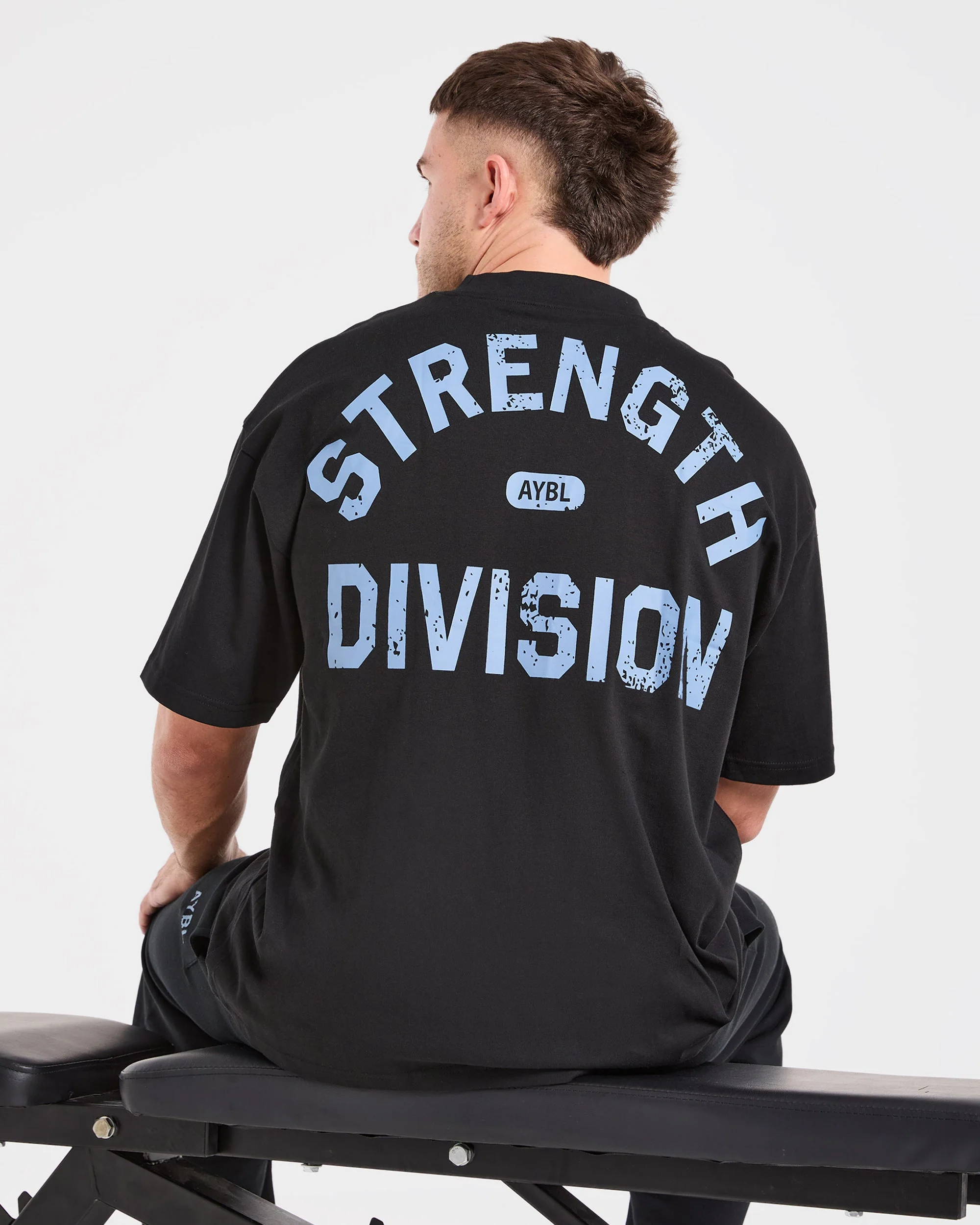 Strength Division Oversized T Shirt - Black/Blue - Image 8