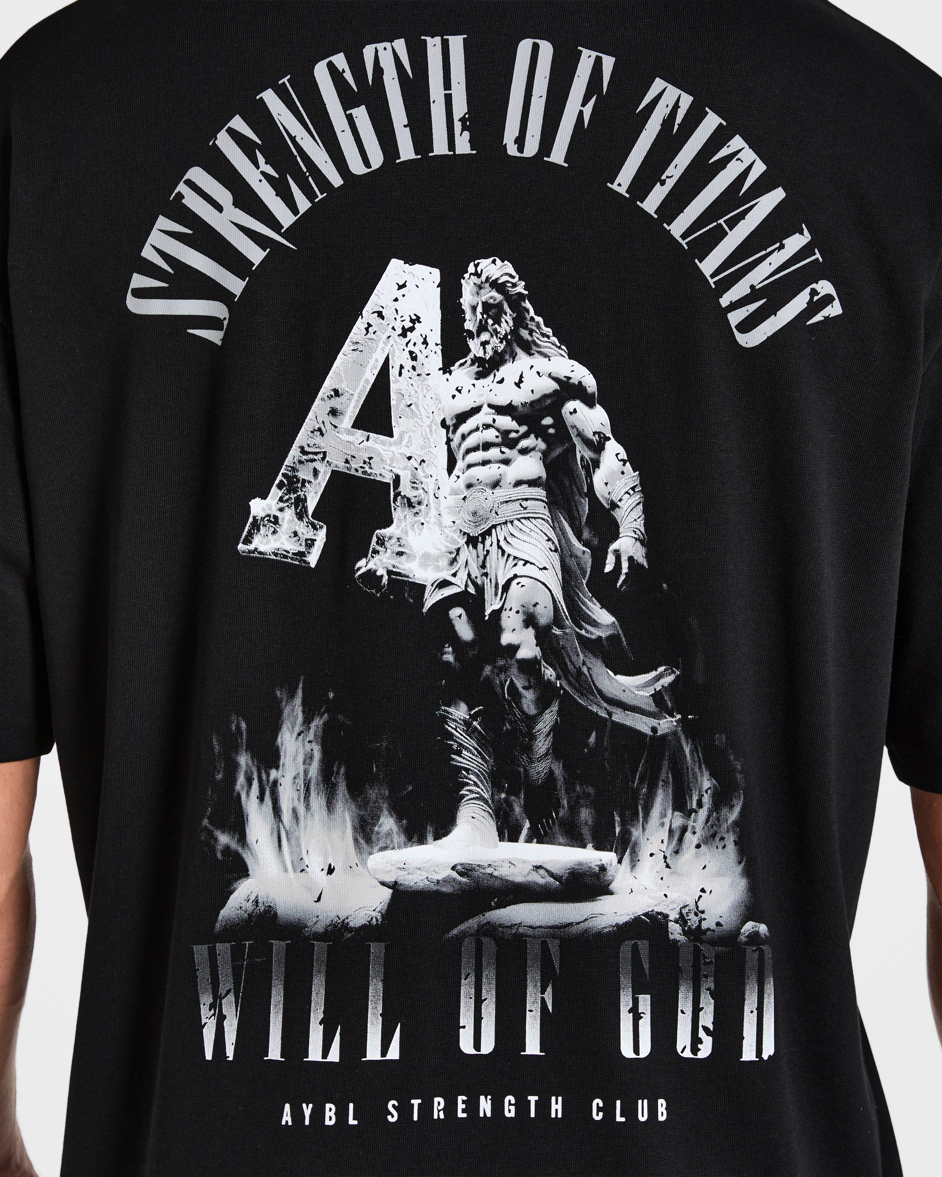 Strength Of Titans Oversized T Shirt - Black - Image 6
