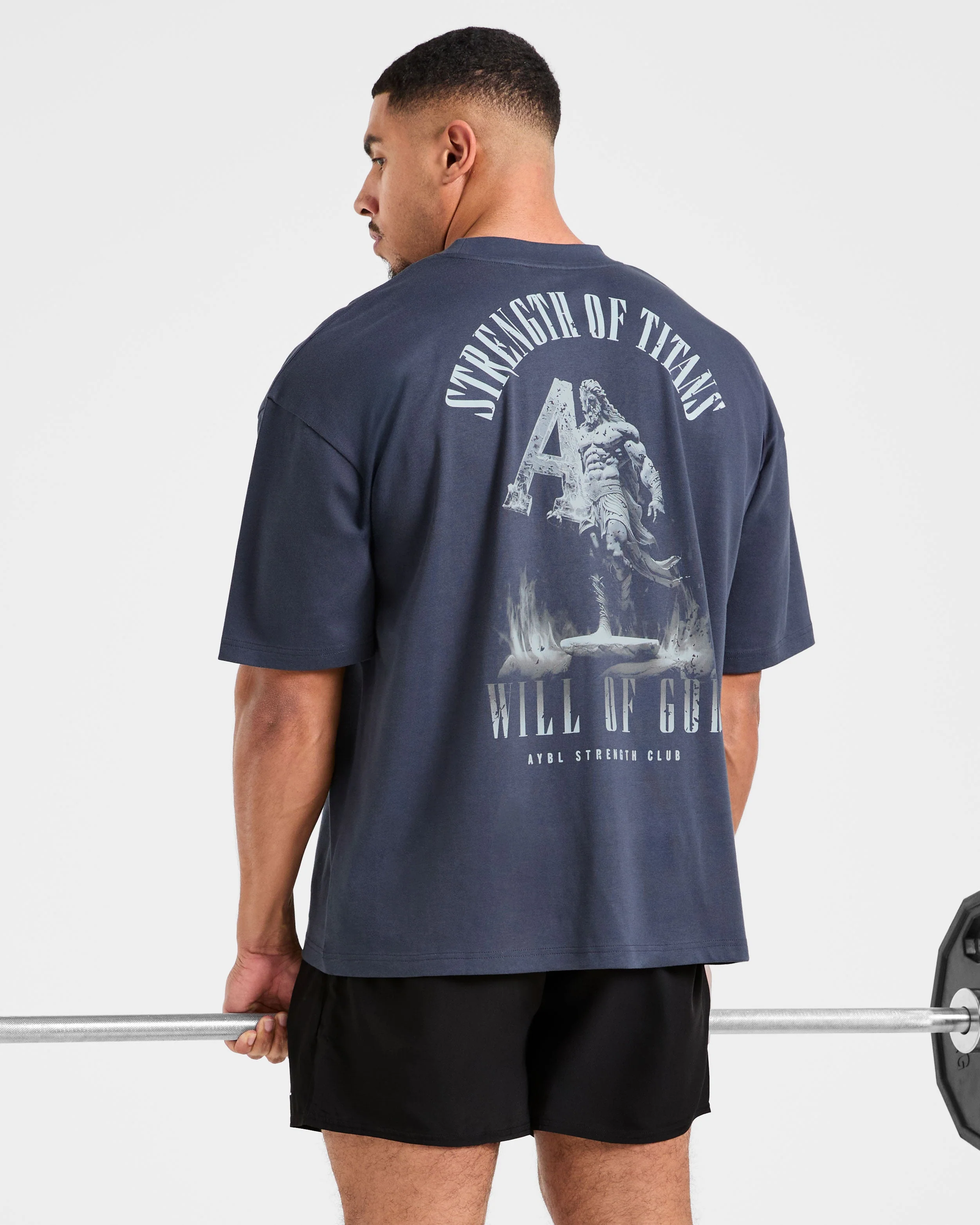 Strength Of Titans Oversized T Shirt - Deep Ocean Blue - Image 8