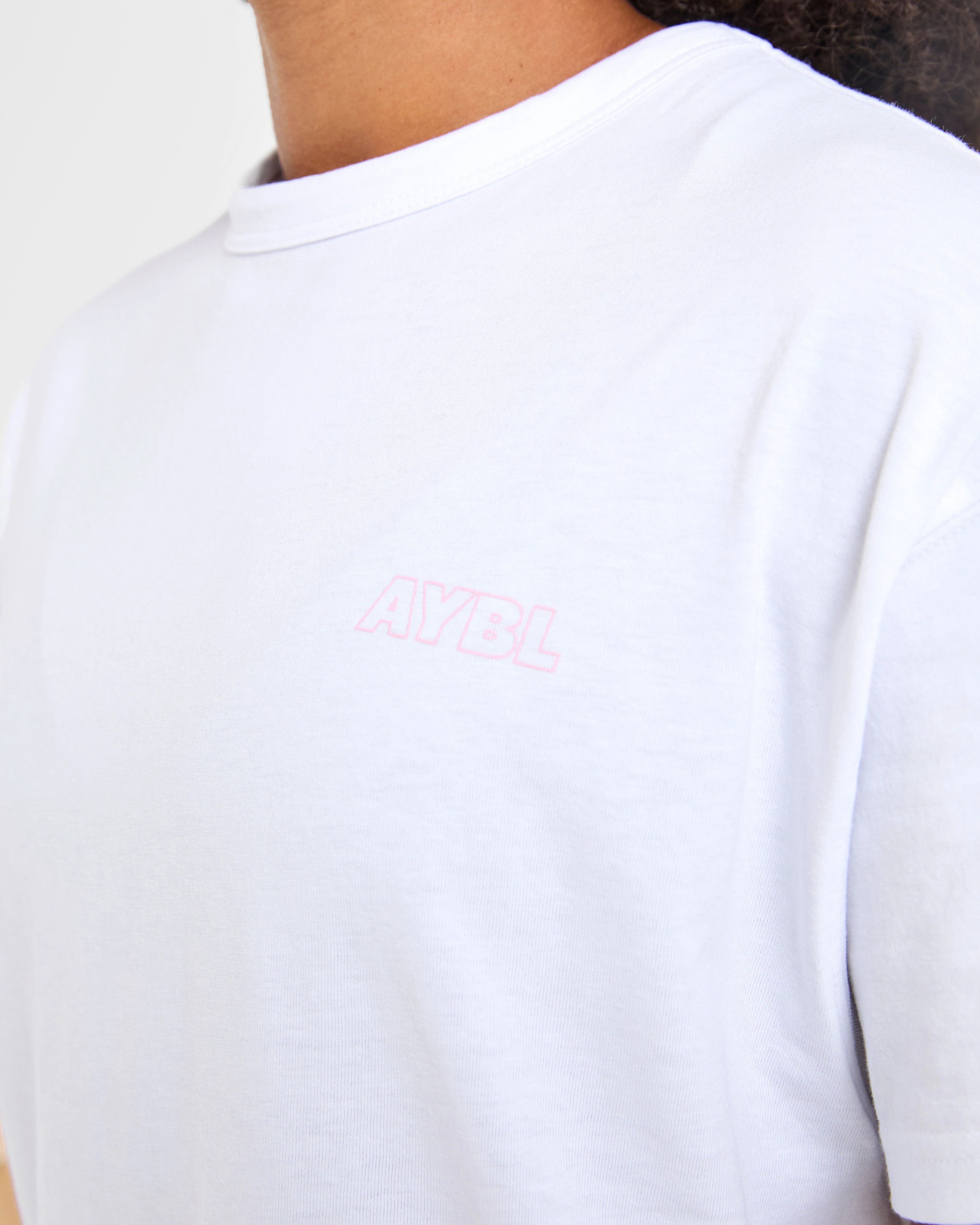 Strength Starts Here Oversized T Shirt - White/Pink - Image 5