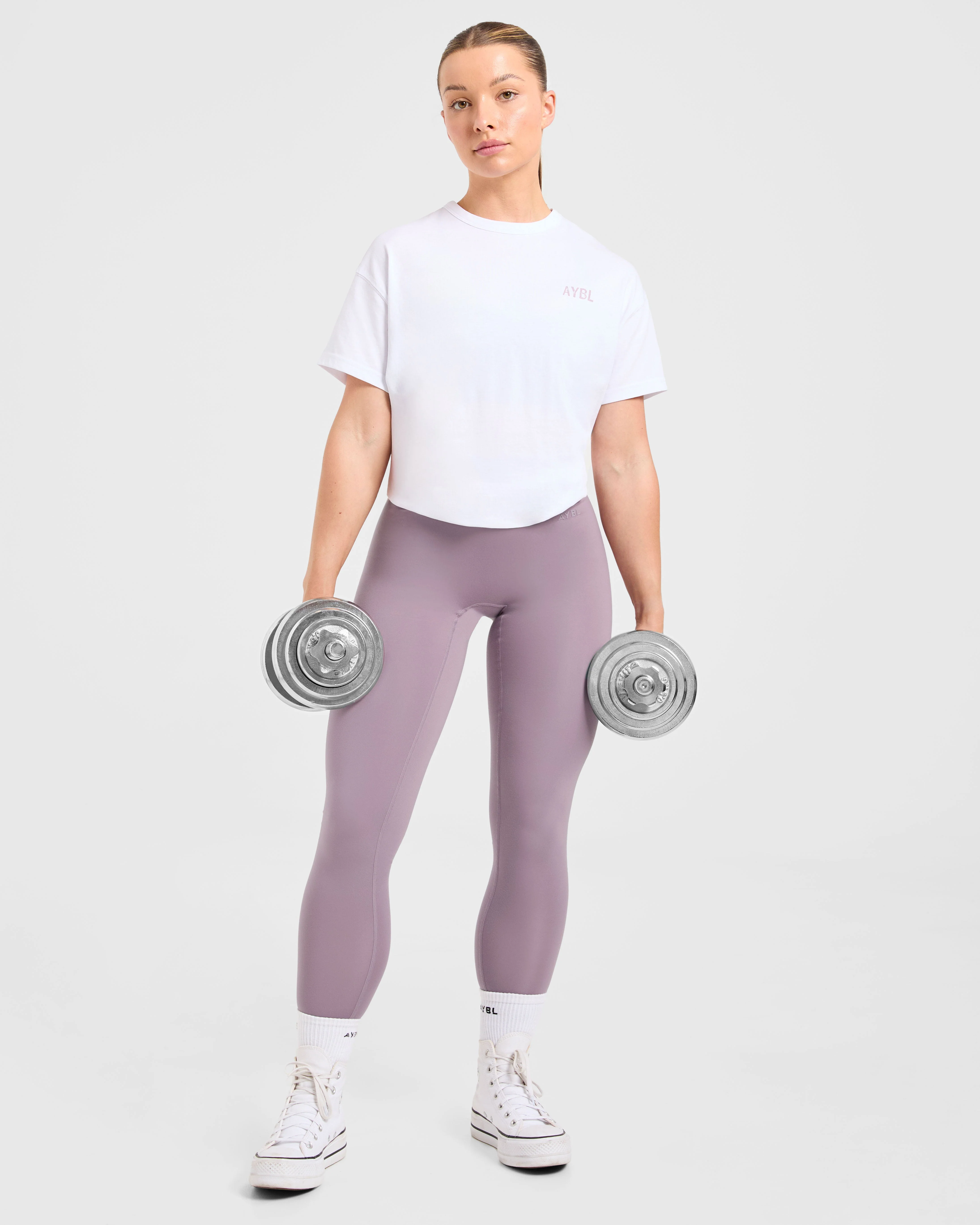 Strong Women Graphic Oversized T Shirt - White/Lilac - Image 8