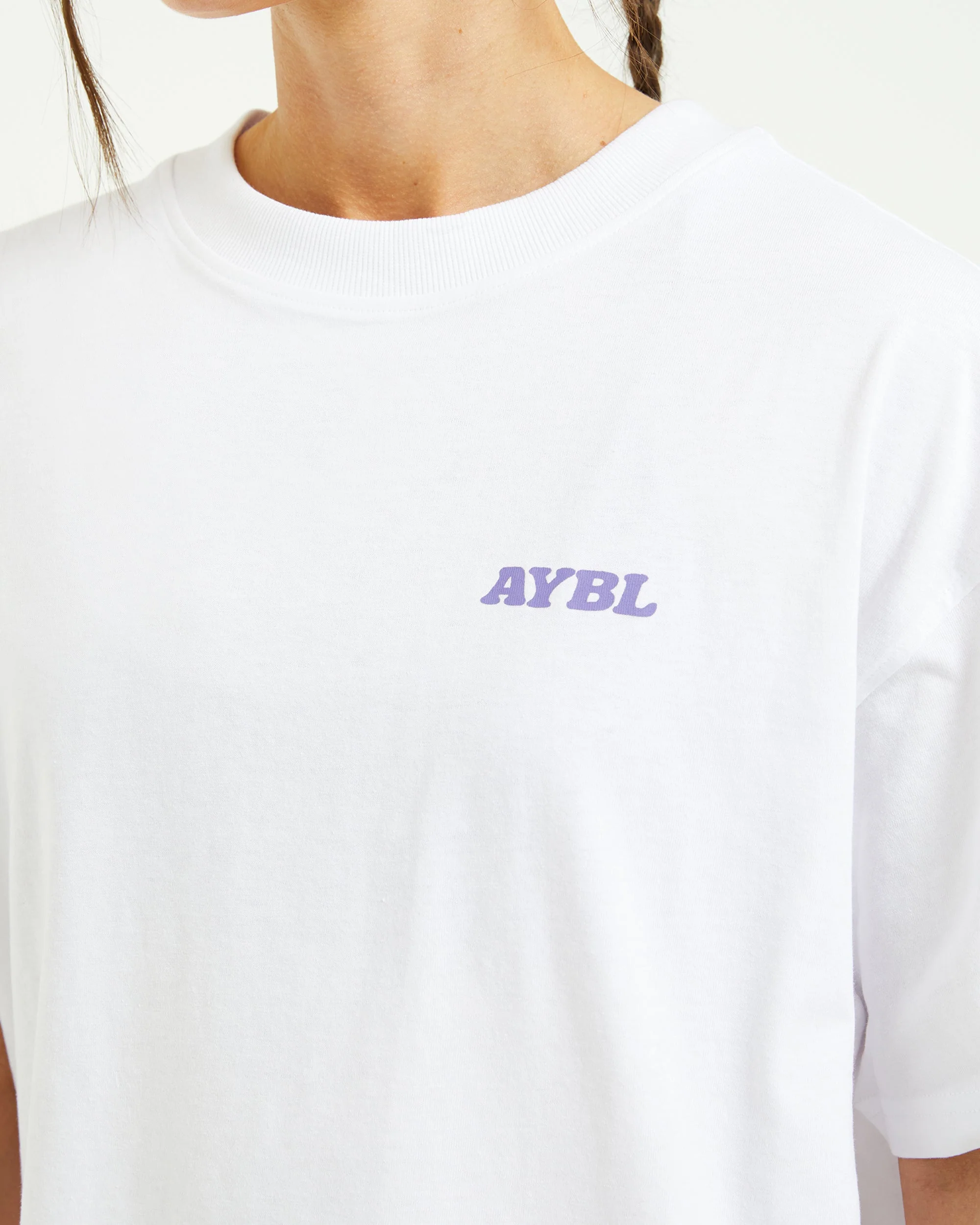 Stronger You Oversized T Shirt - White/Purple - Image 5