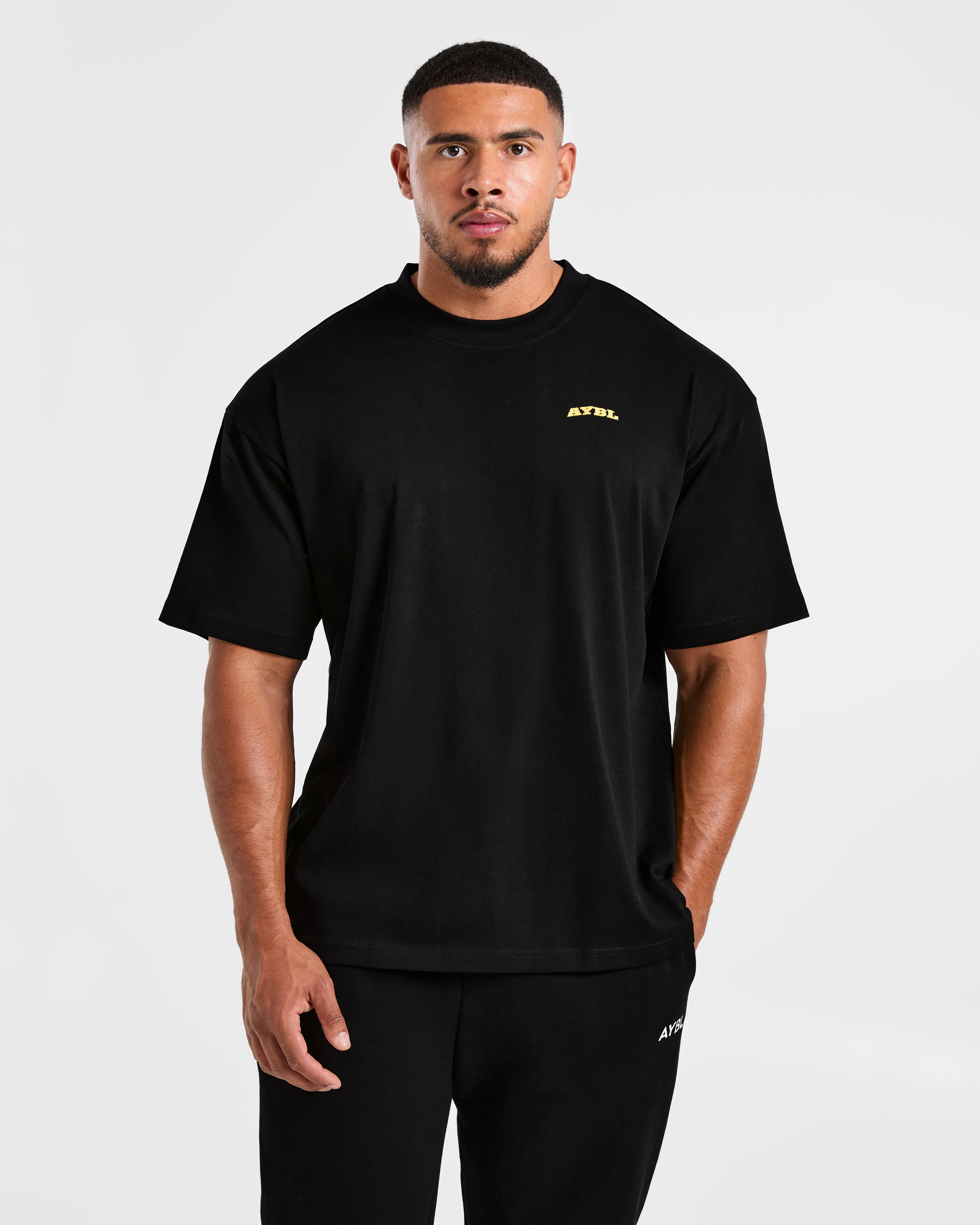 Team AYBL Oversized T Shirt - Black/Yellow - Image 2