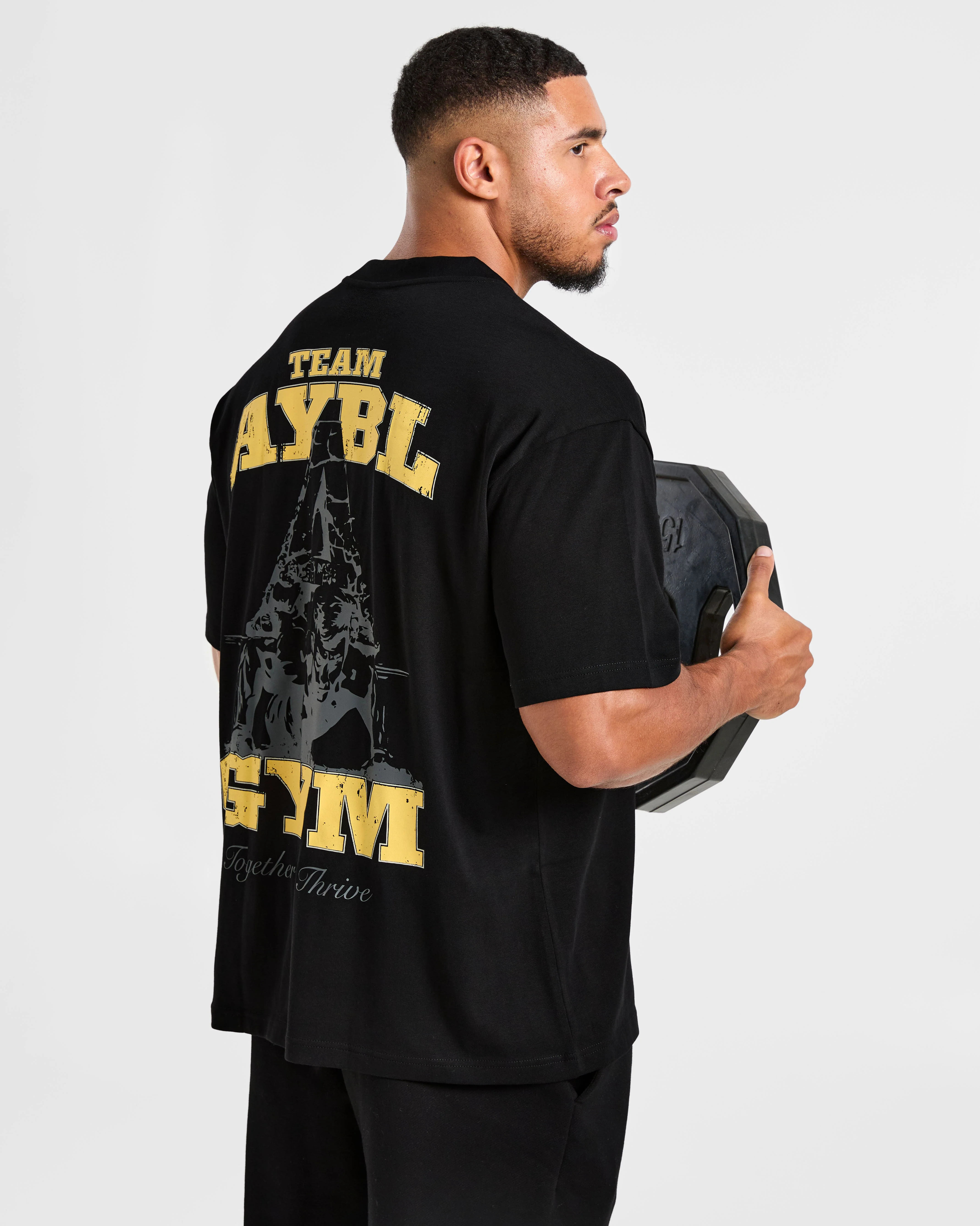 Team AYBL Oversized T Shirt - Black/Yellow - Image 8
