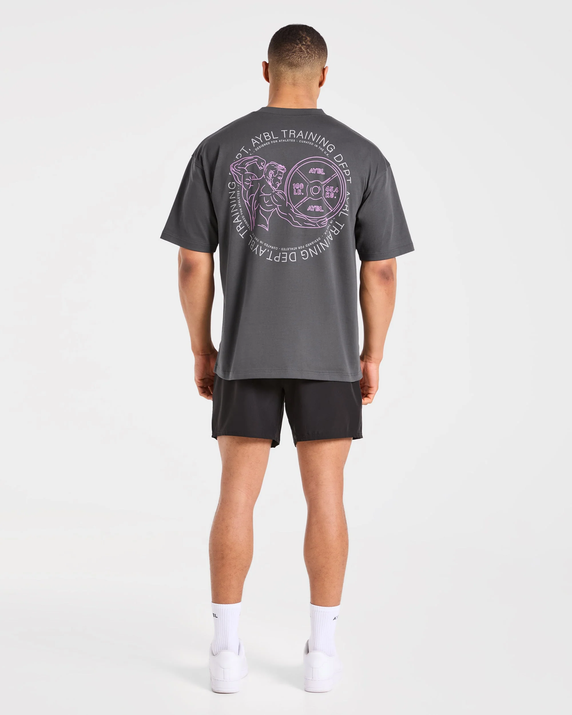 Training Dept. Illustration Oversized T Shirt - Charcoal - Image 4