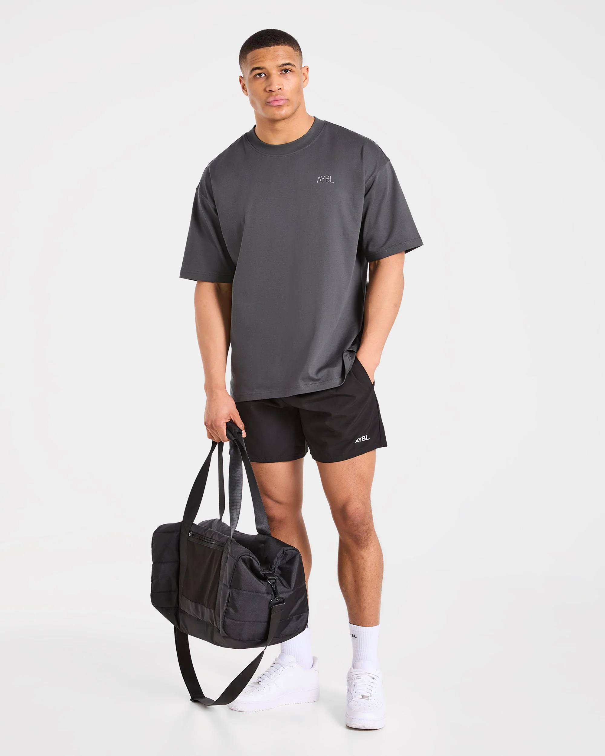 Training Dept. Illustration Oversized T Shirt - Charcoal - Image 7
