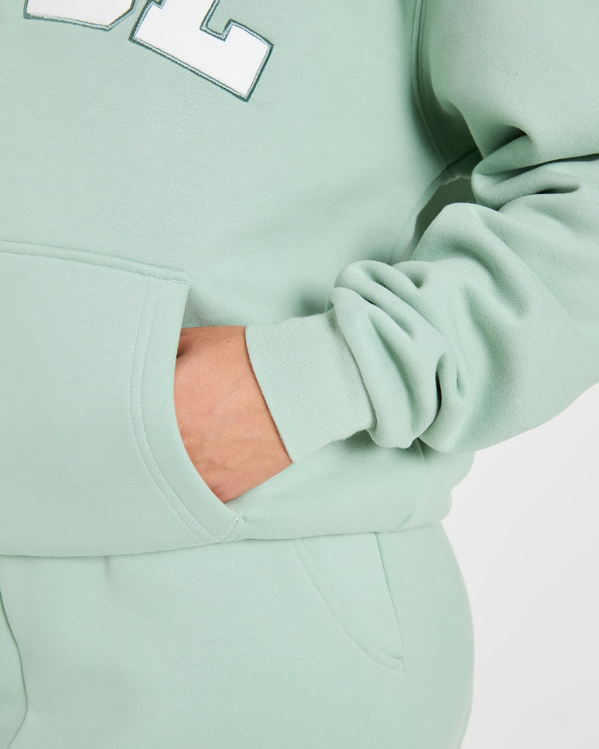 Varsity 2.0 Oversized Hoodie - Sage Green - Image 6