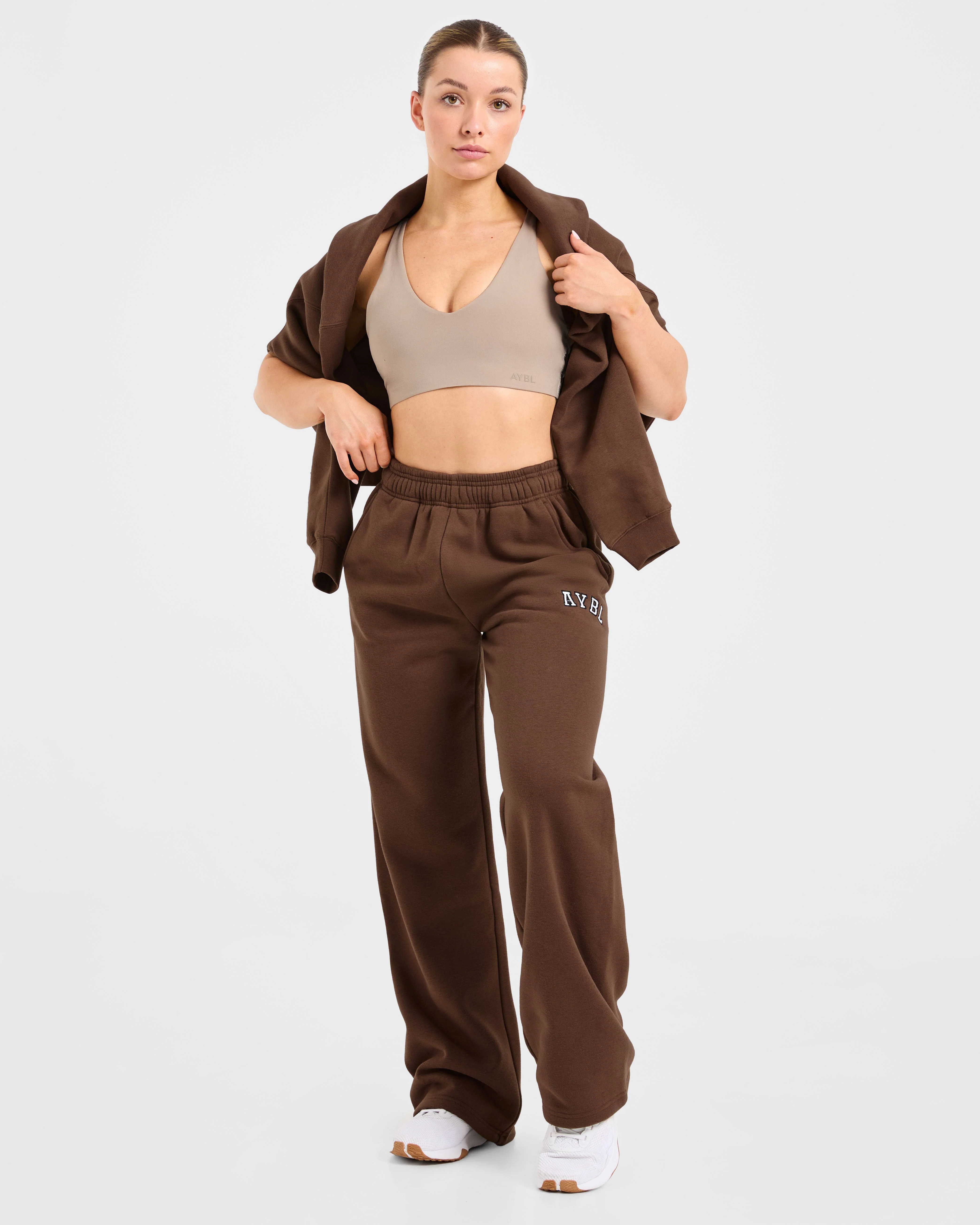 Varsity 2.0 Oversized Straight Leg Joggers - Brown - Image 8