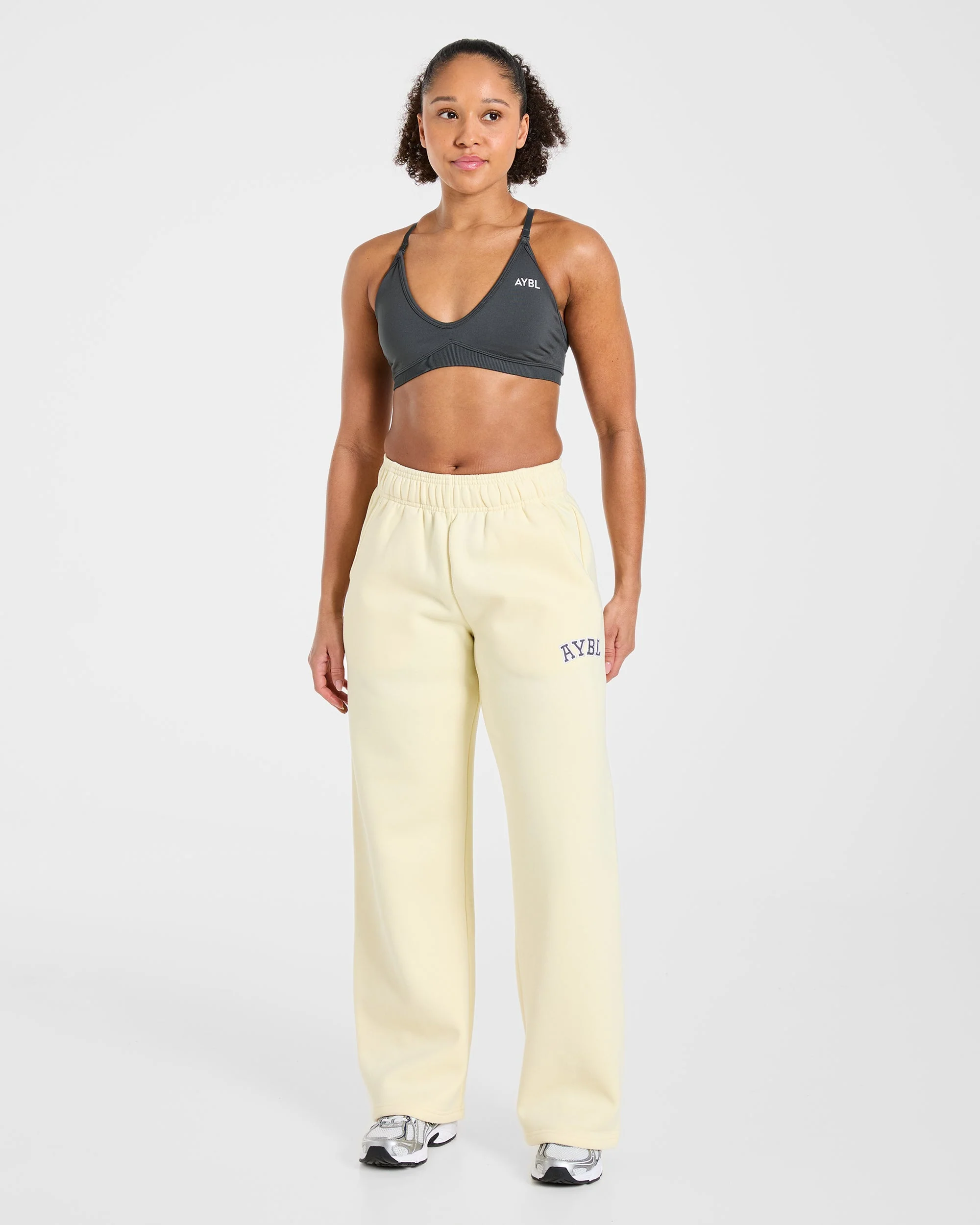 Varsity 2.0 Oversized Straight Leg Joggers - Butter Yellow - Image 3