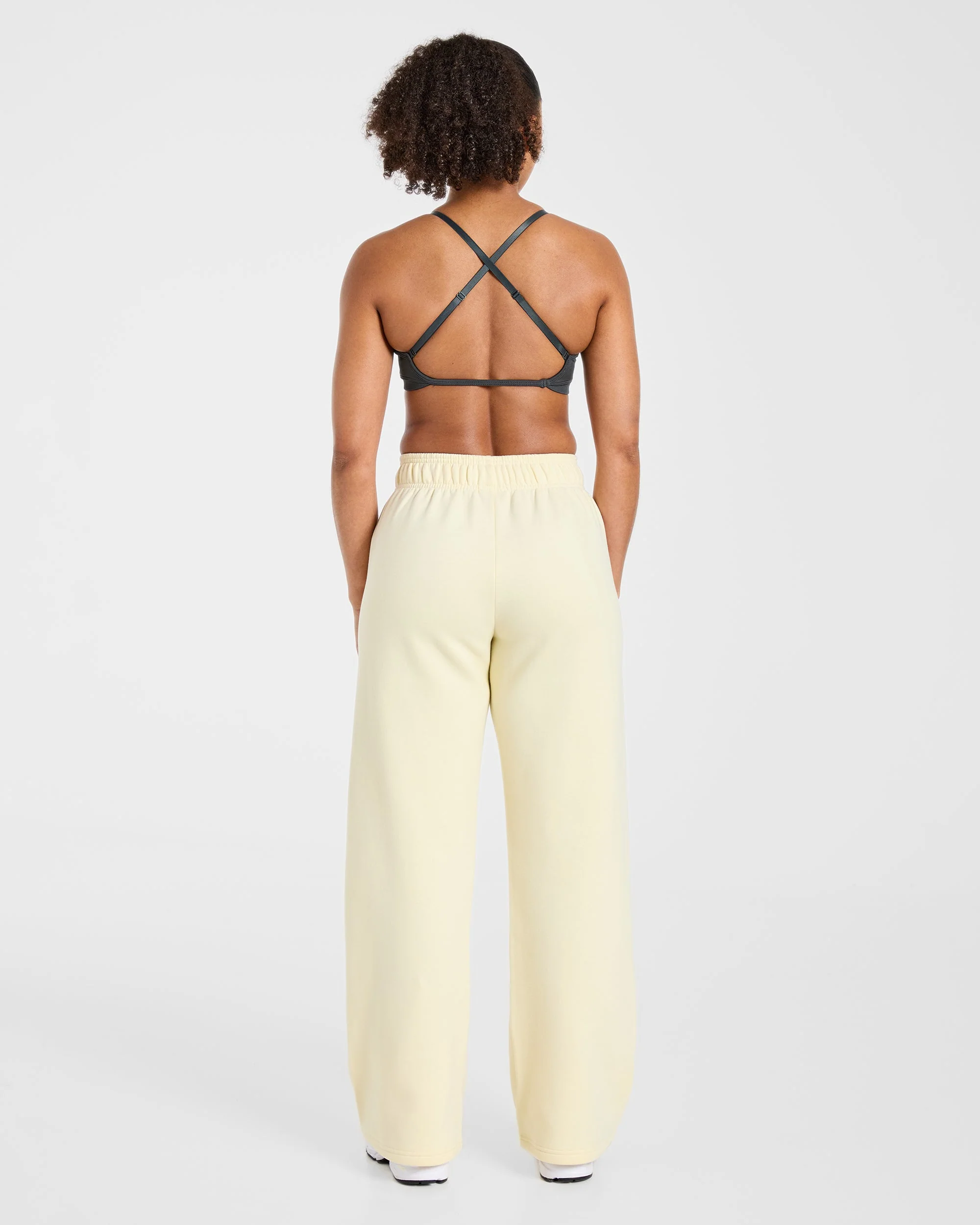 Varsity 2.0 Oversized Straight Leg Joggers - Butter Yellow - Image 4
