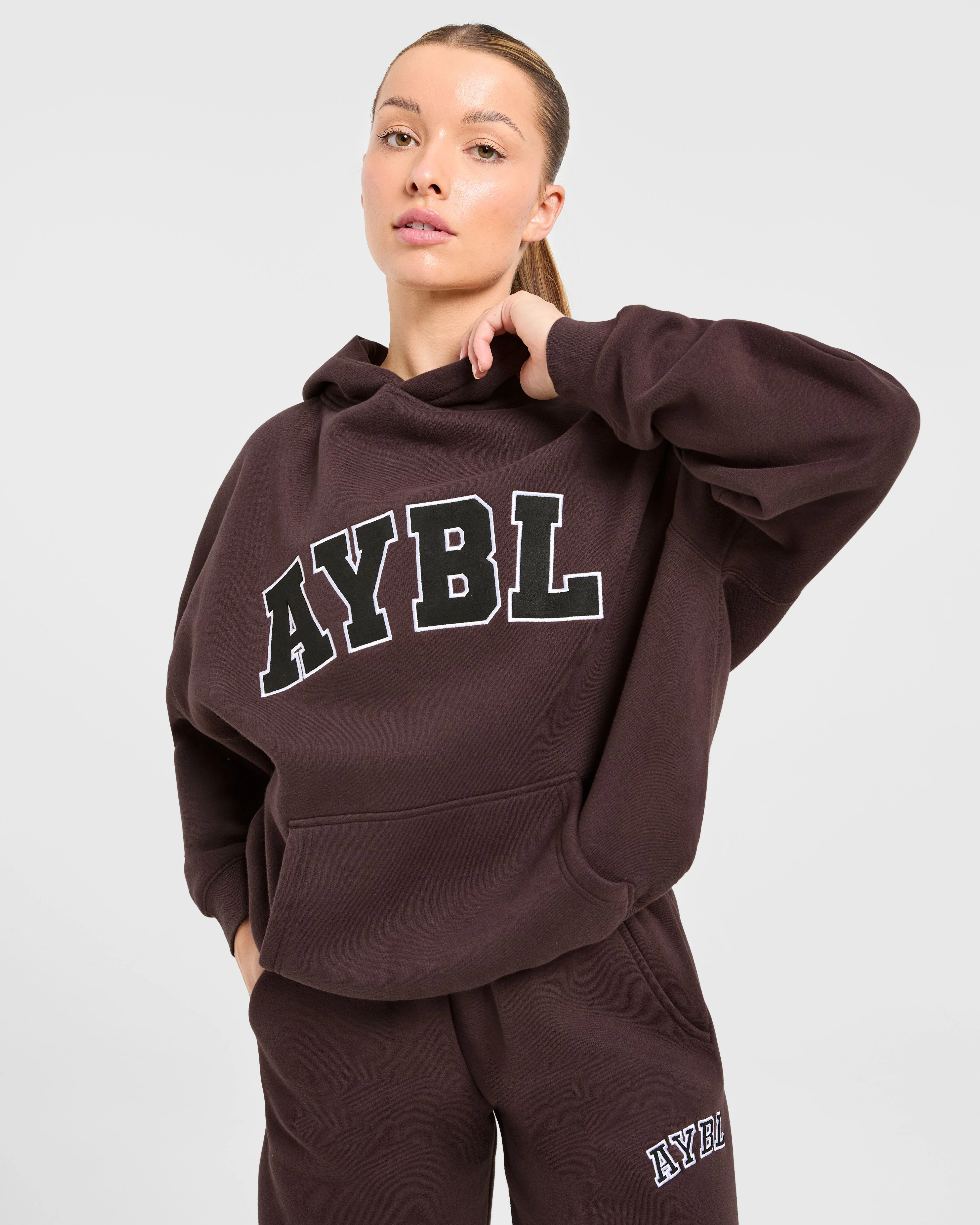 Varsity 2.0 Oversized Straight Leg Joggers - Cocoa Brown - Image 8