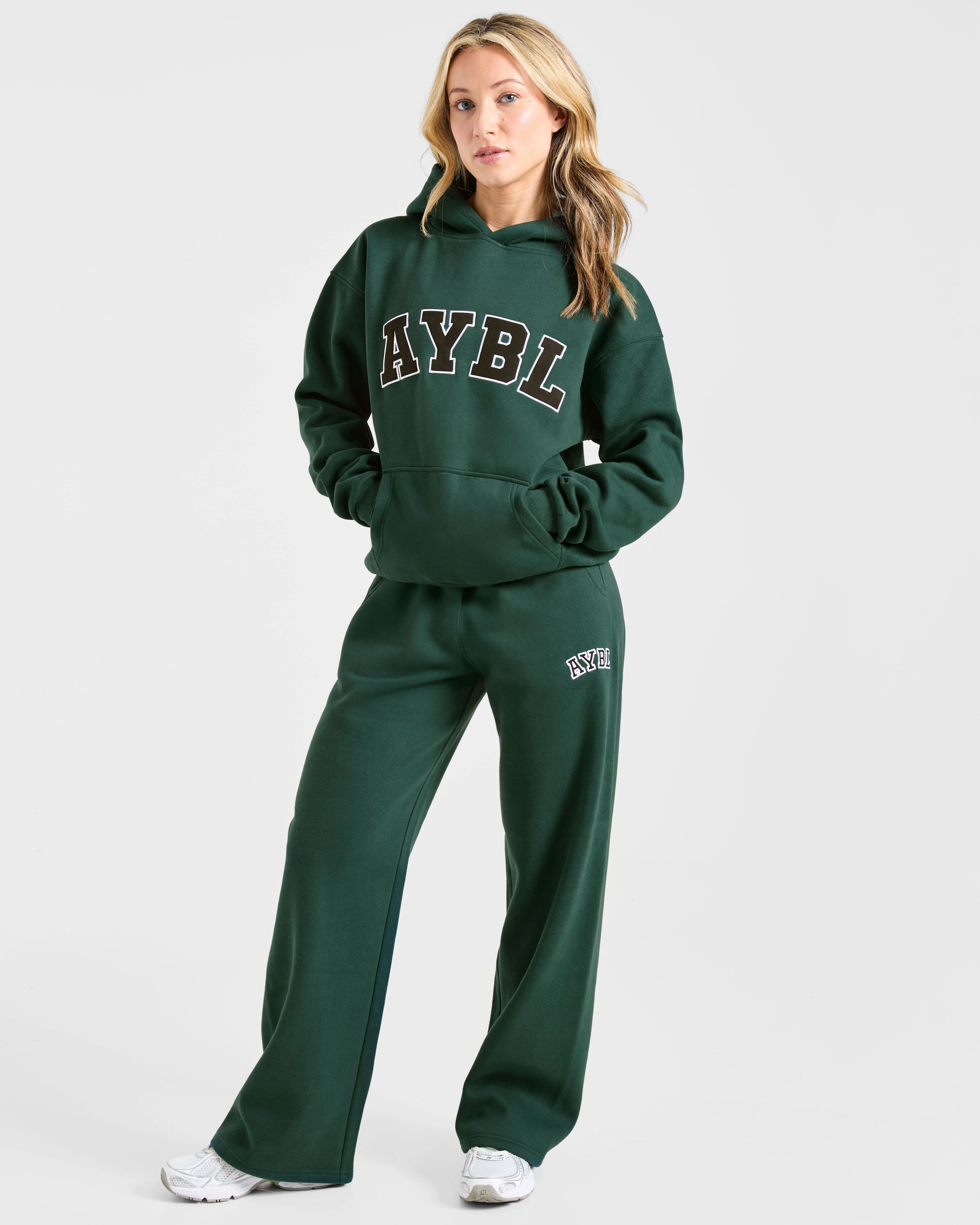 Varsity 2.0 Oversized Straight Leg Joggers - Deep Forest - Image 8