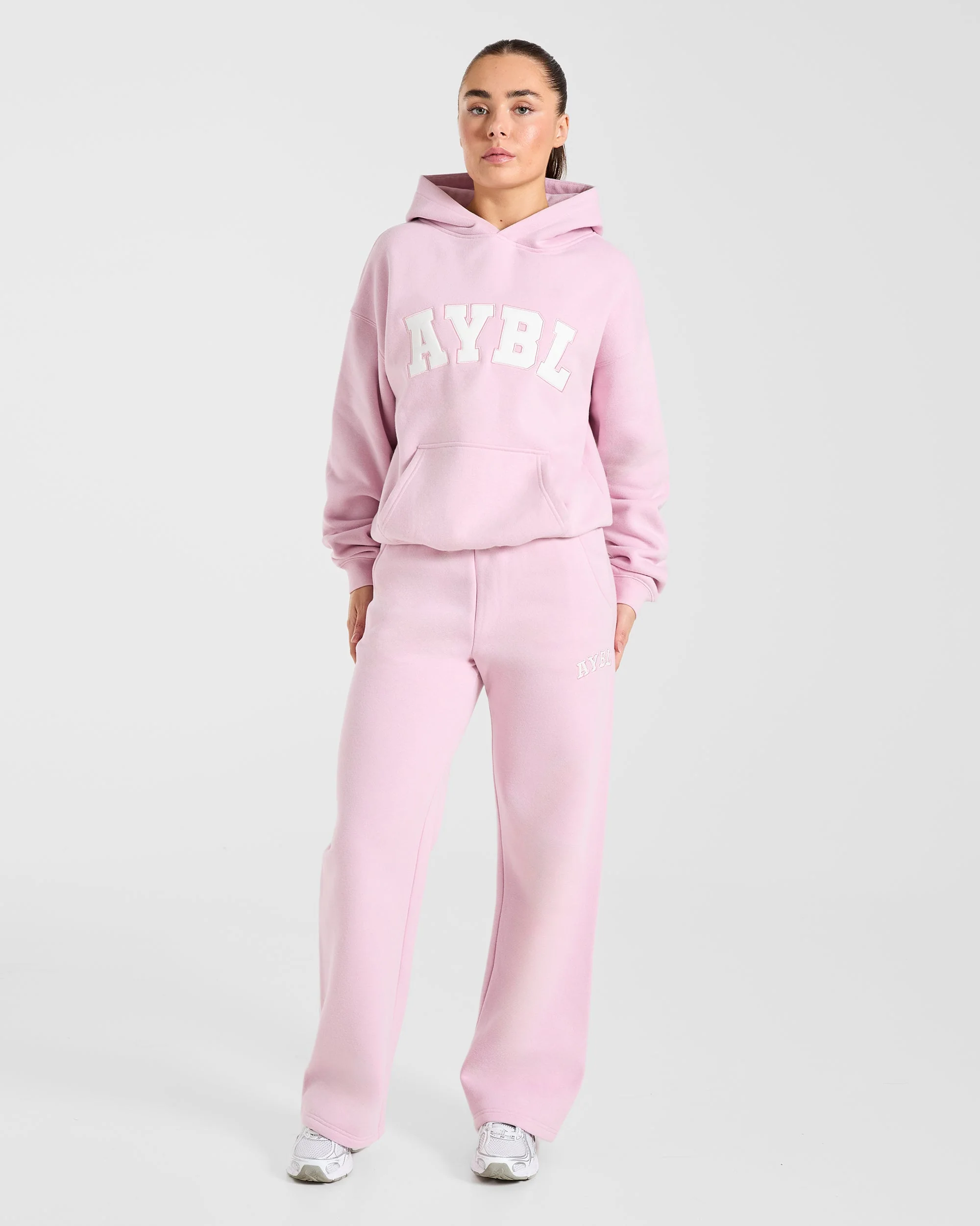 Varsity 2.0 Oversized Straight Leg Joggers - Iced Pink - Image 3